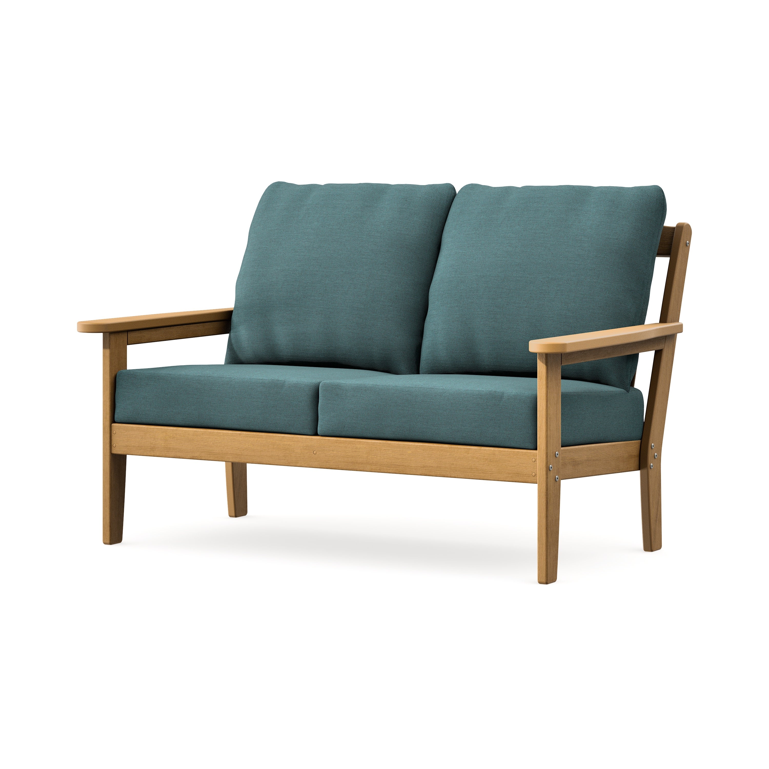 Cottage Deep Seating Loveseat in Natural / Ocean Teal