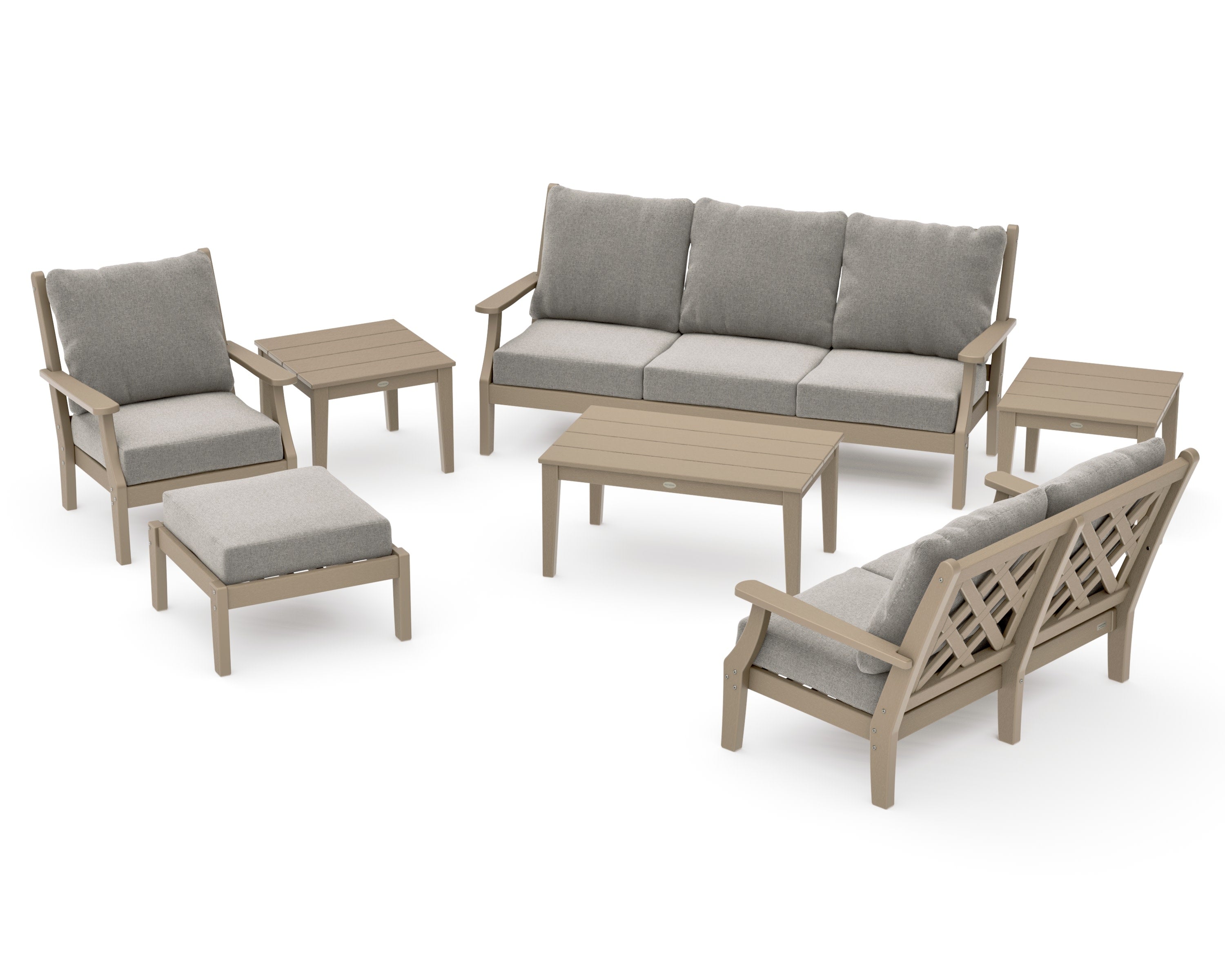 Wovendale 7-Piece Deep Seating Set in Vintage Sahara / Weathered Tweed