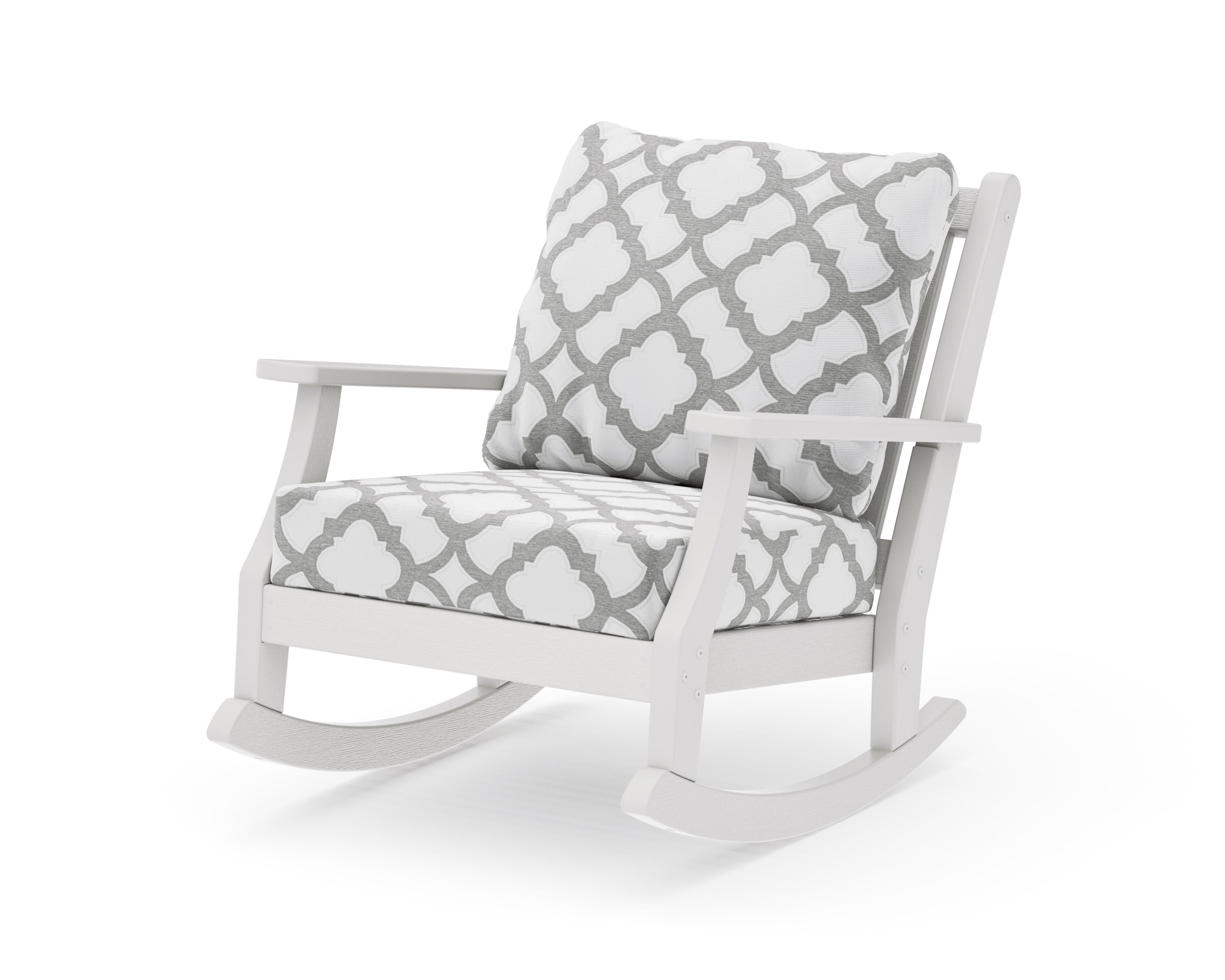 Wovendale Deep Seating Rocking Chair in Vintage White / Trellis Grey Mist