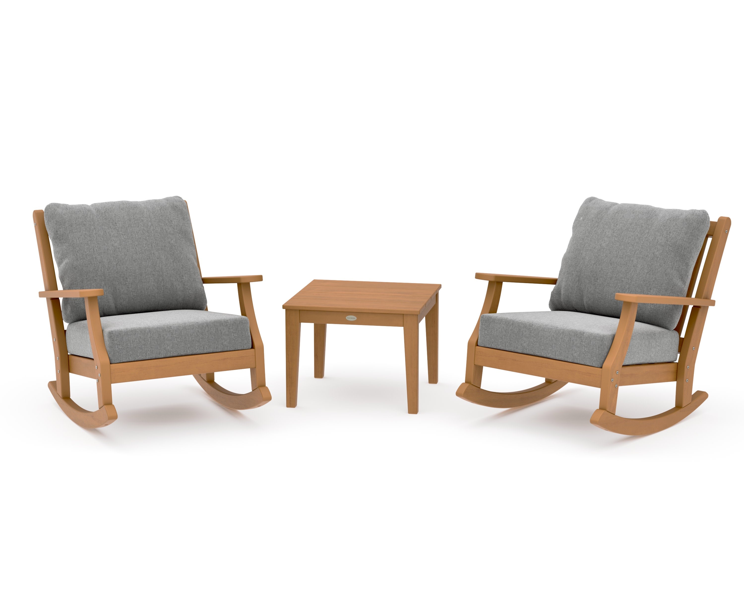 Wovendale 3-Piece Deep Seating Rocker Set in Natural / Grey Mist