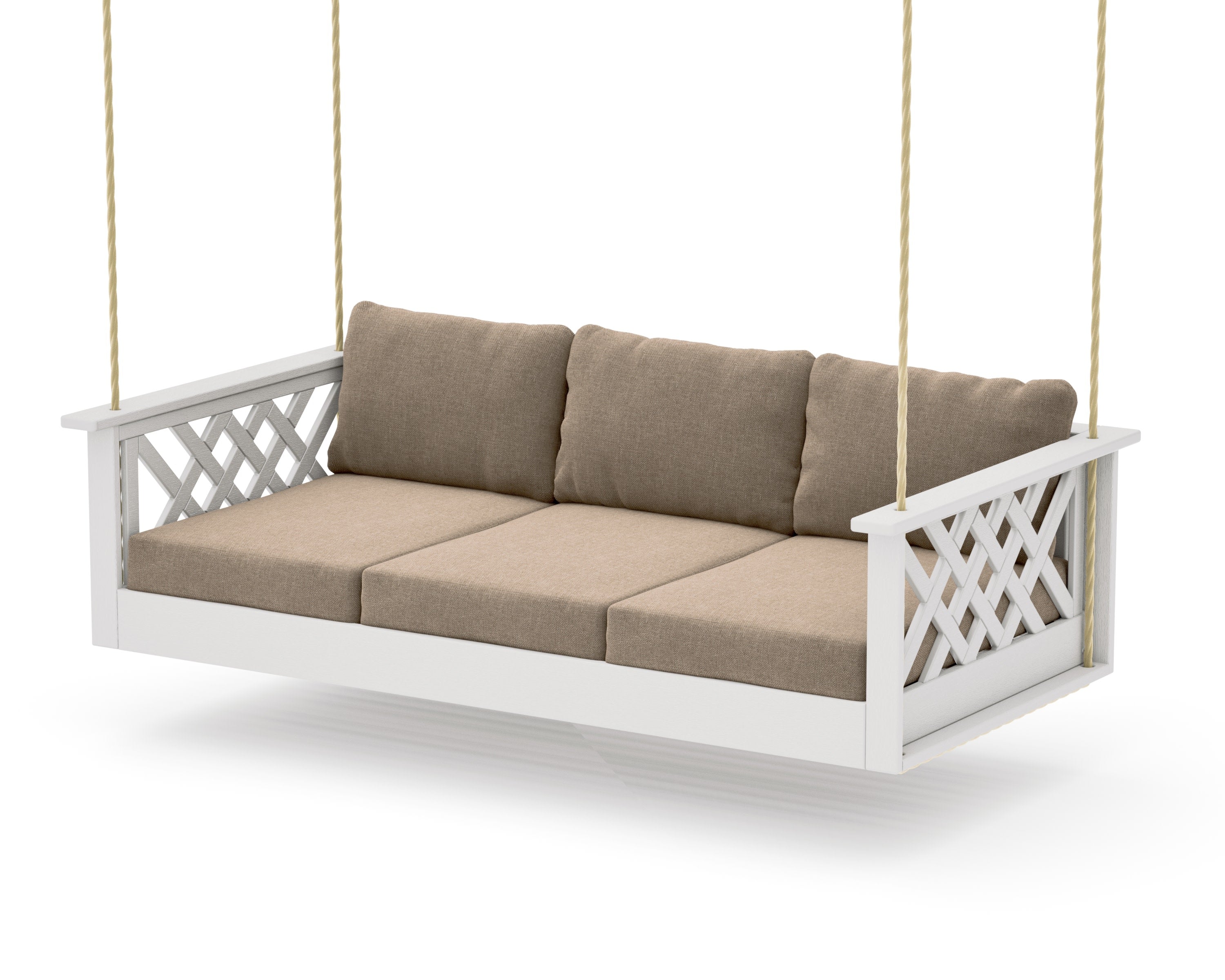 Wovendale Daybed Swing in Vintage White / Spiced Burlap