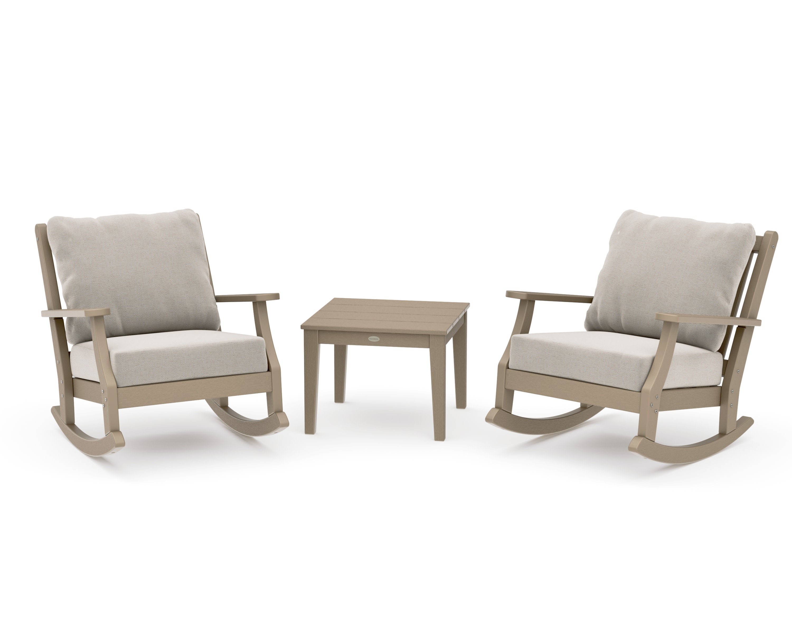 Wovendale 3-Piece Deep Seating Rocker Set in Vintage Sahara / Dune Burlap