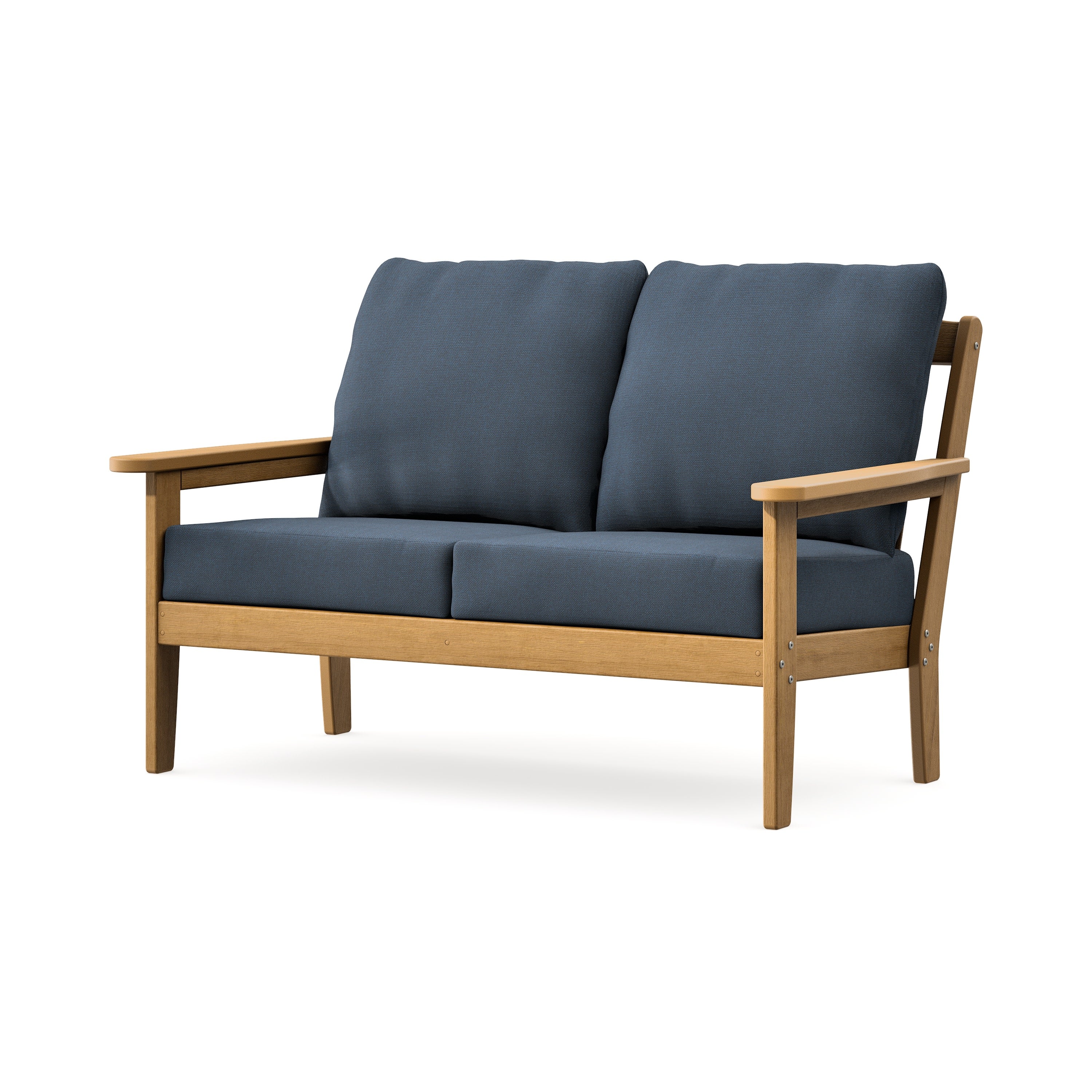 Cottage Deep Seating Loveseat in Natural / Marine Indigo