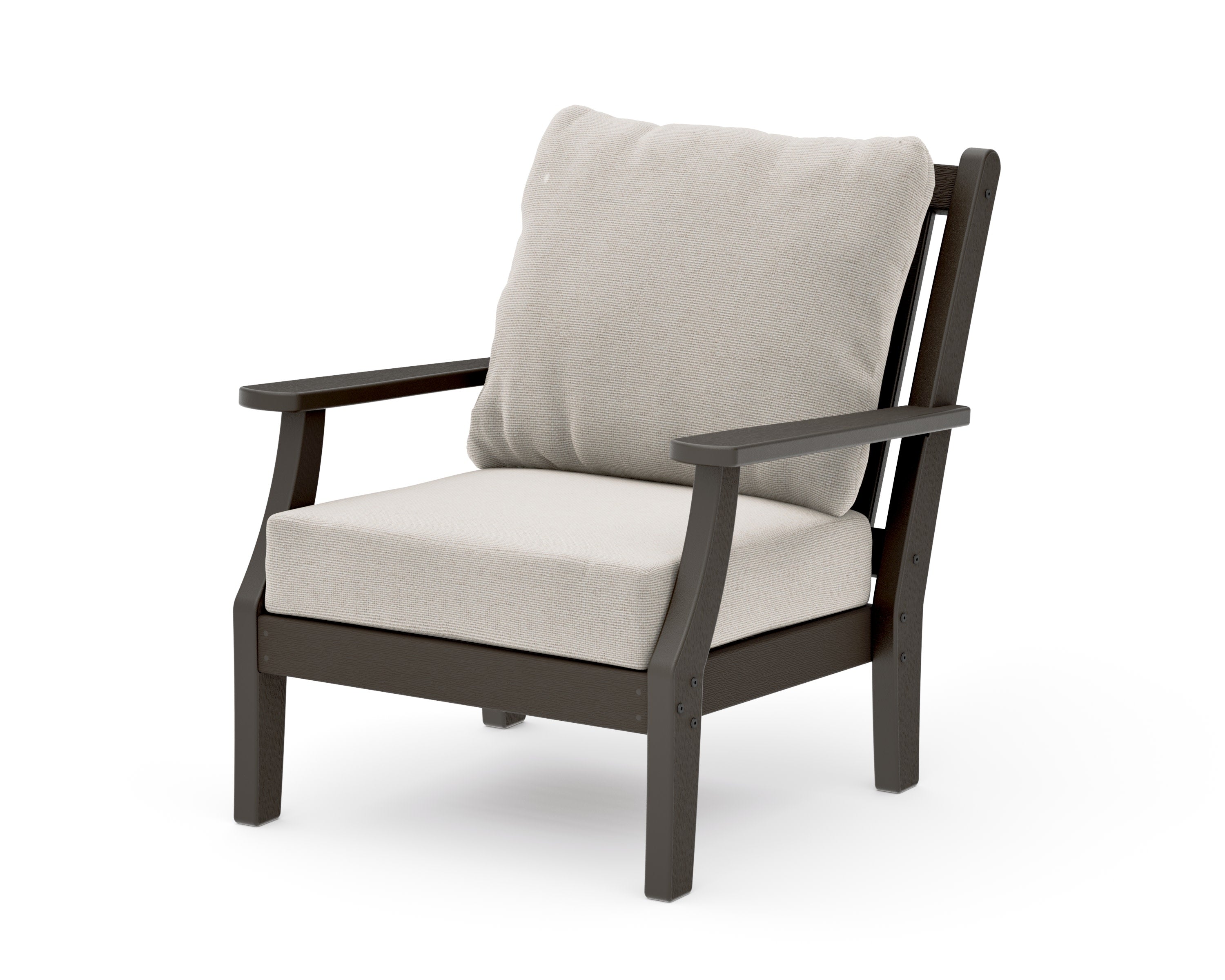 Wovendale Deep Seating Chair in Vintage Coffee / Dune Burlap