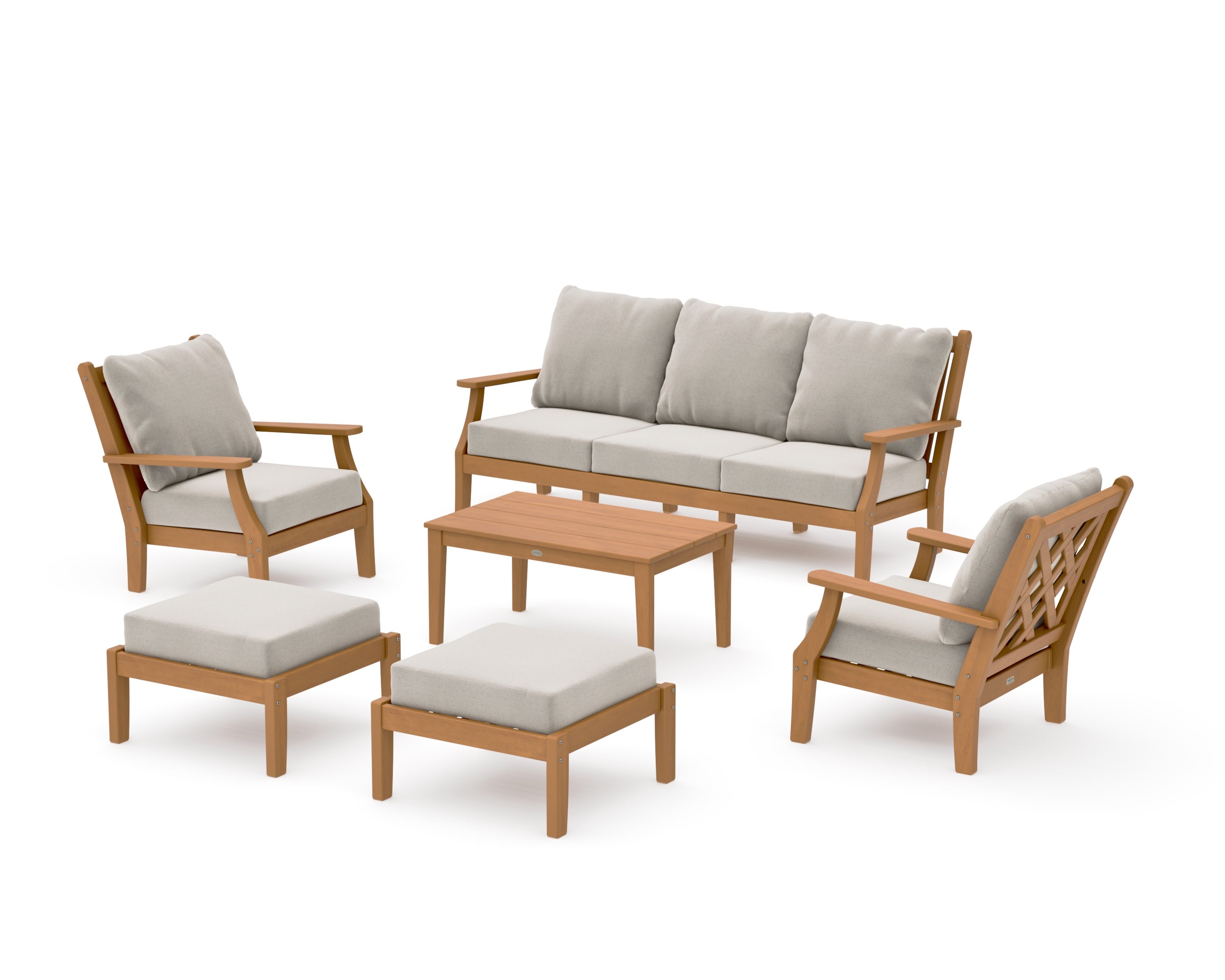 Wovendale 6-Piece Lounge Sofa Set in Natural / Dune Burlap
