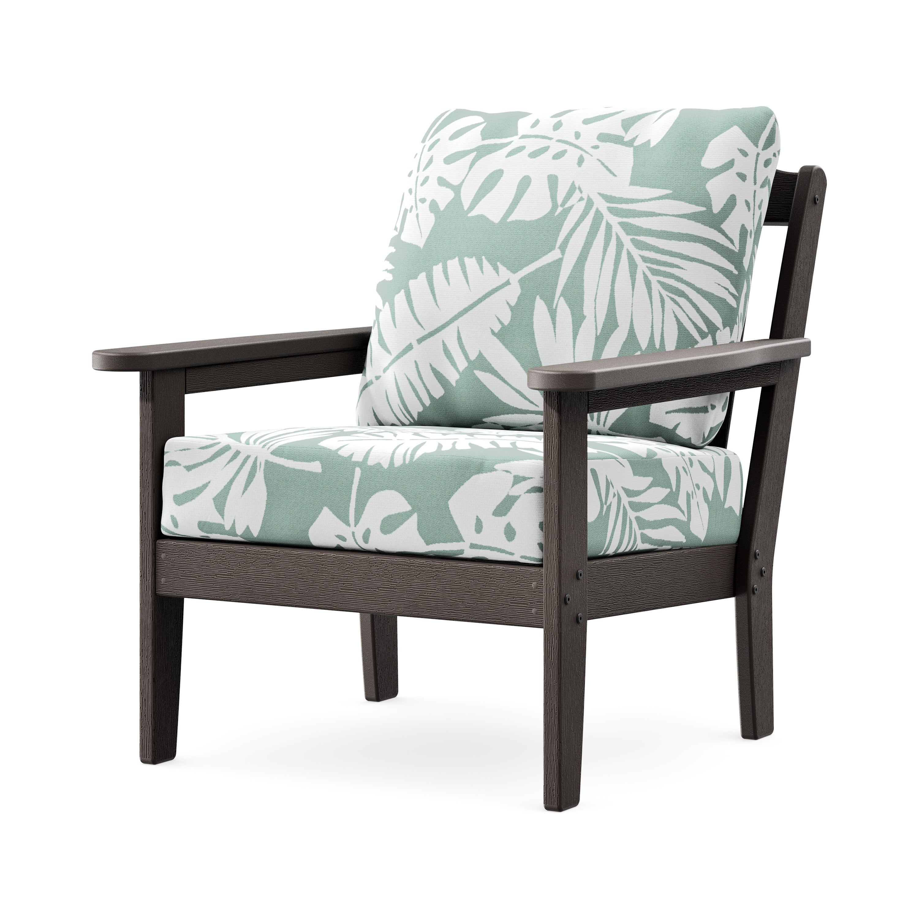 Cottage Deep Seating Chair in Vintage Coffee / Leaf Glacier Spa