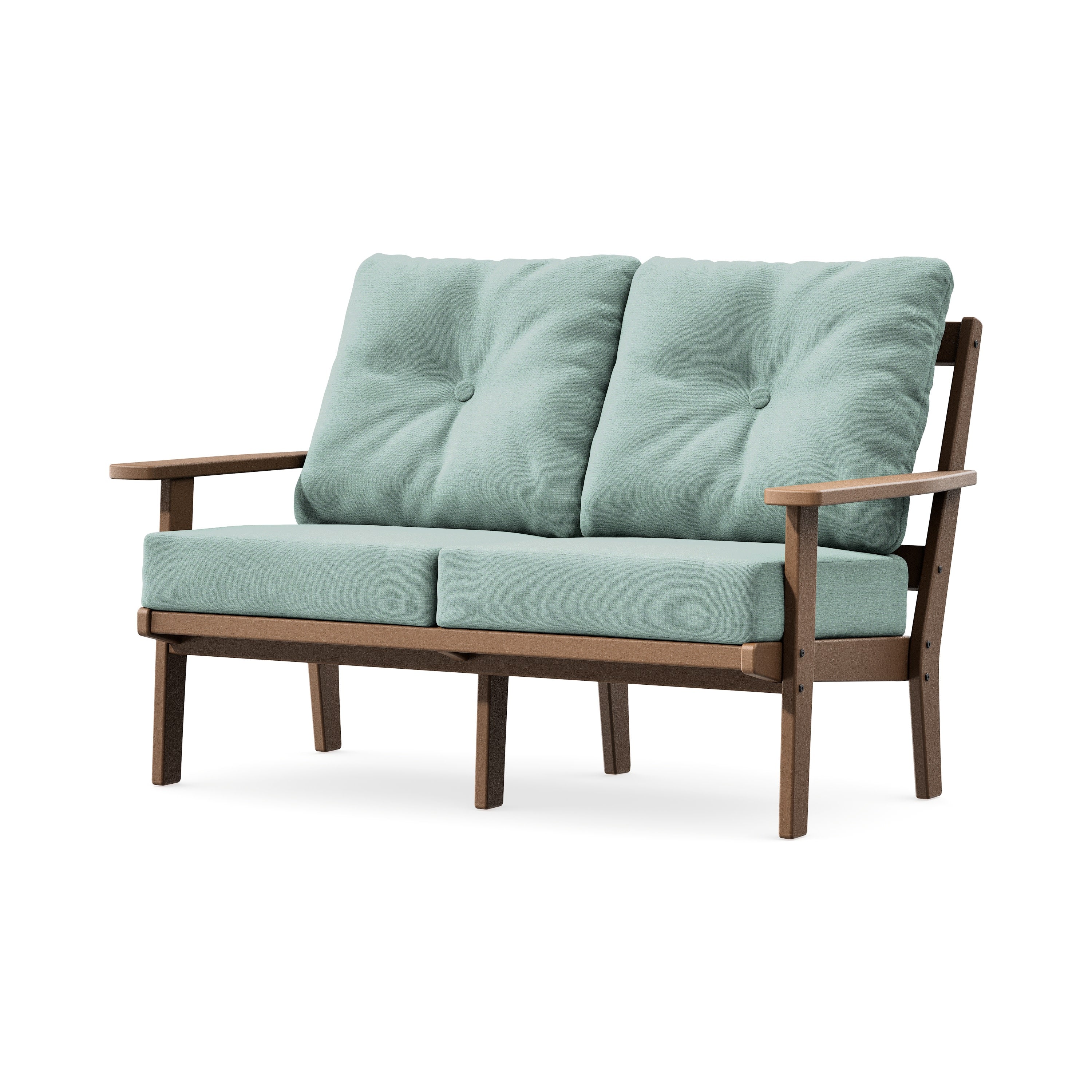Prairie Deep SeatingLoveseat in Teak / Glacier Spa