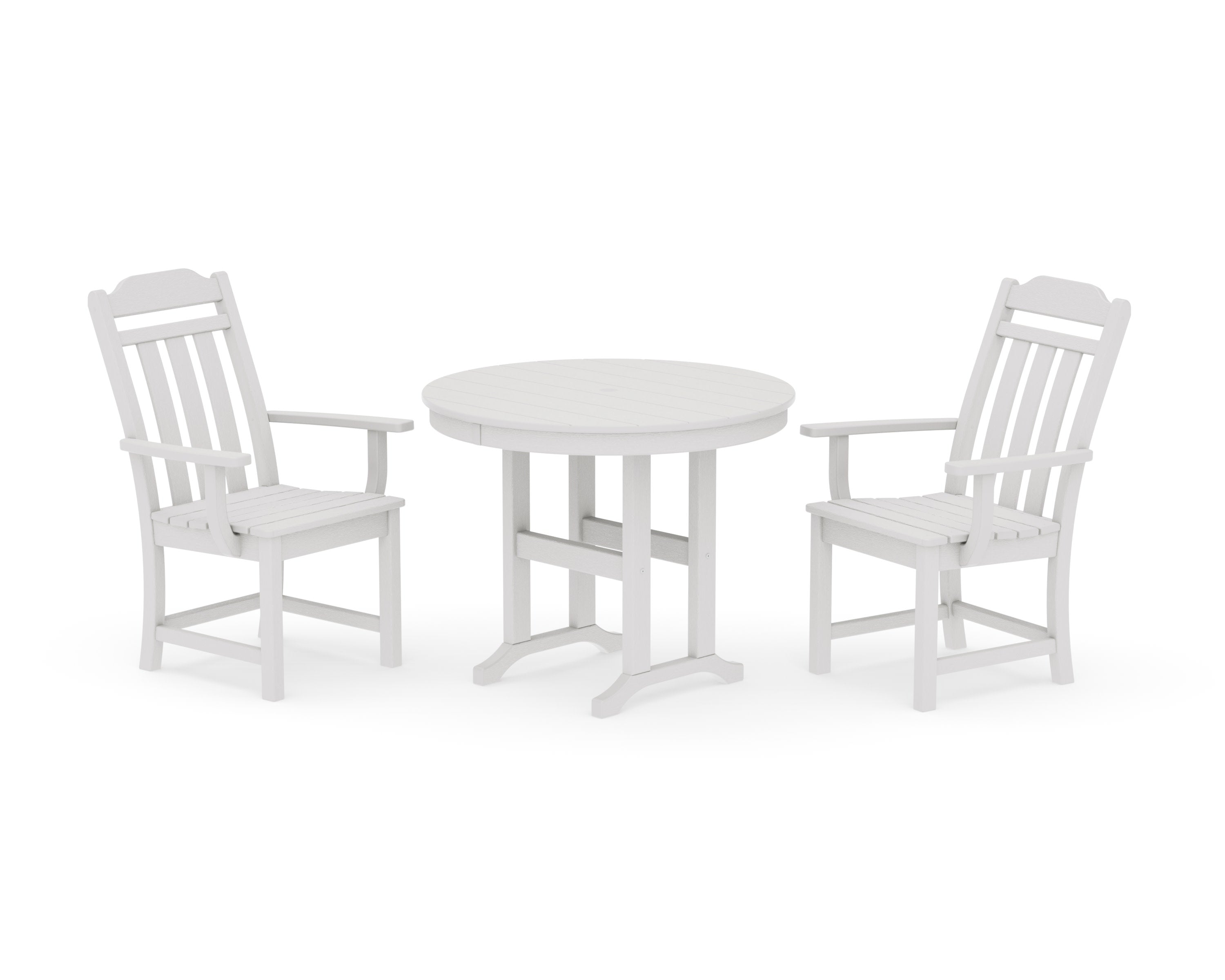 Cottage 3-Piece Farmhouse Dining Set in Vintage White