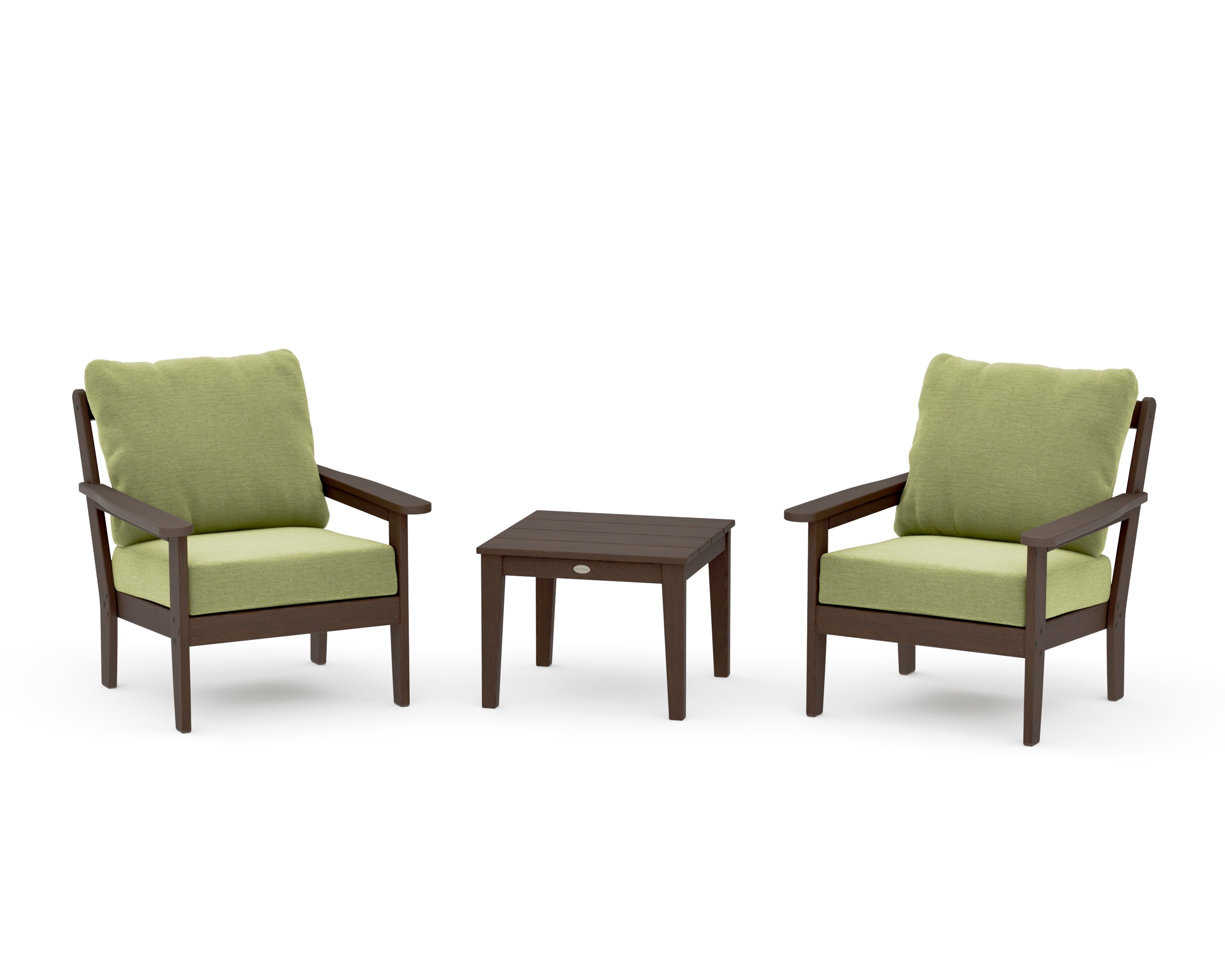 Cottage 3-Piece Deep Seating Set in Kona / Chartreuse Boucle