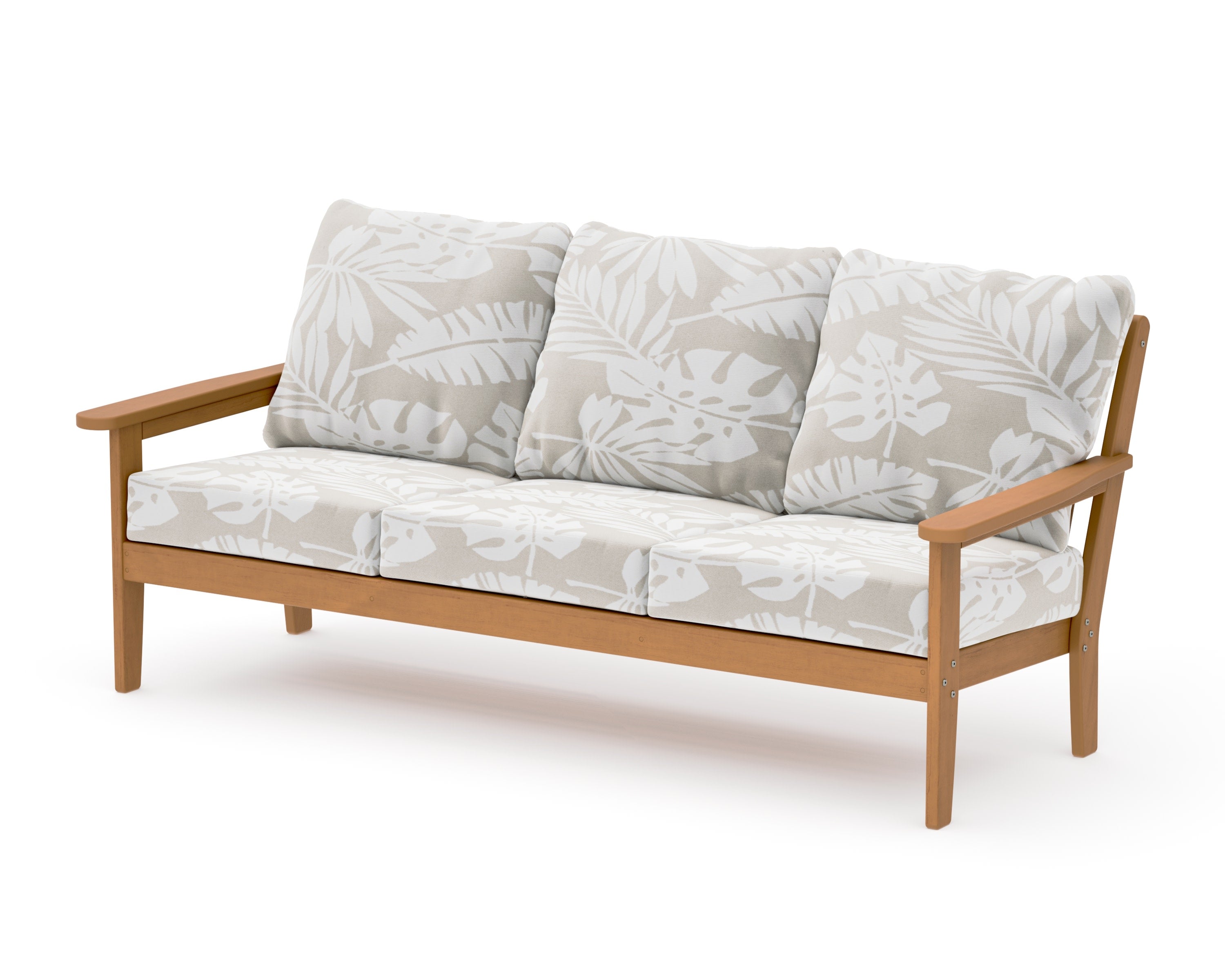 Cottage Deep Seating Sofa in Natural / Leaf Dune Burlap