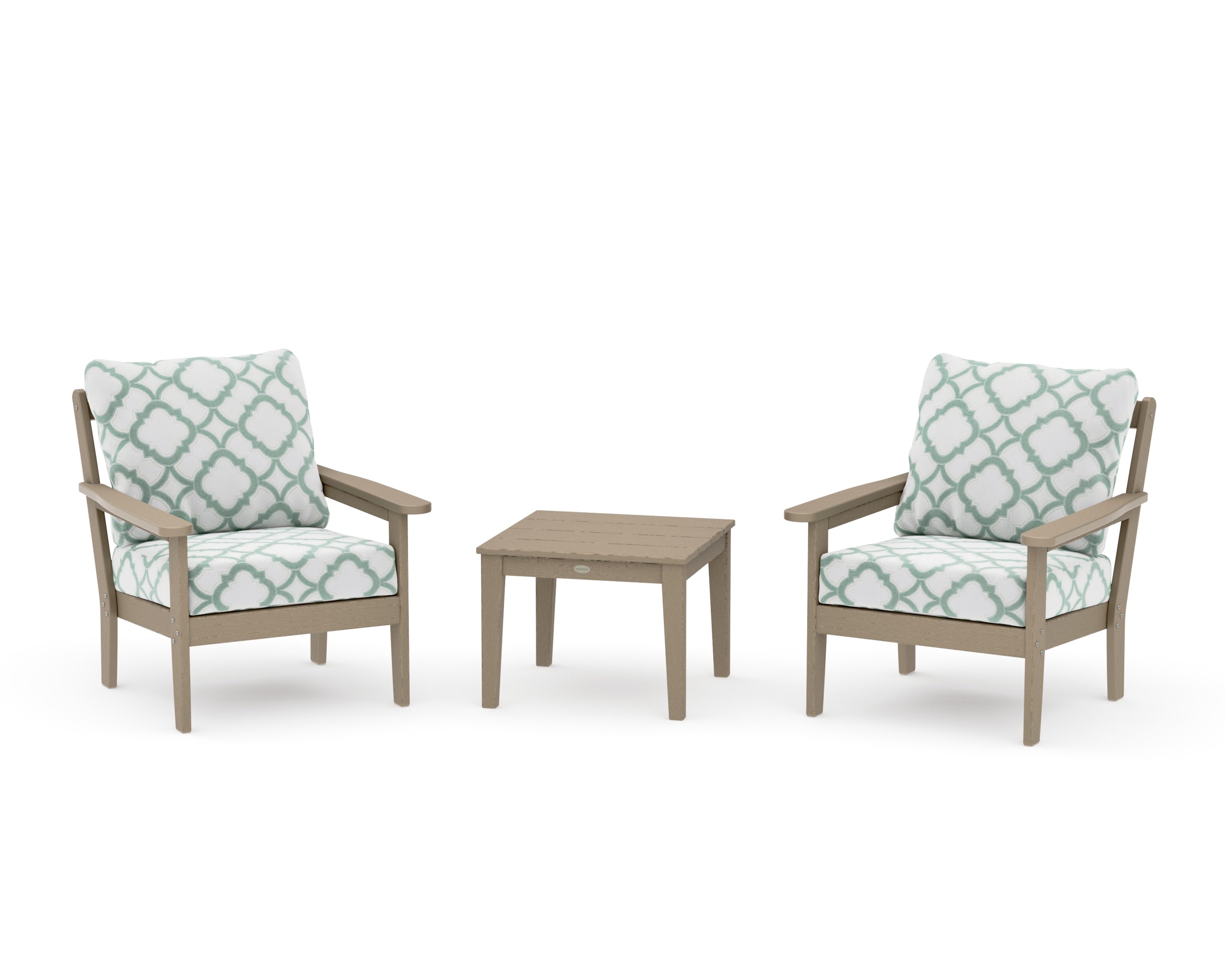 Cottage 3-Piece Deep Seating Set in Vintage Sahara / Trellis Glacier Spa