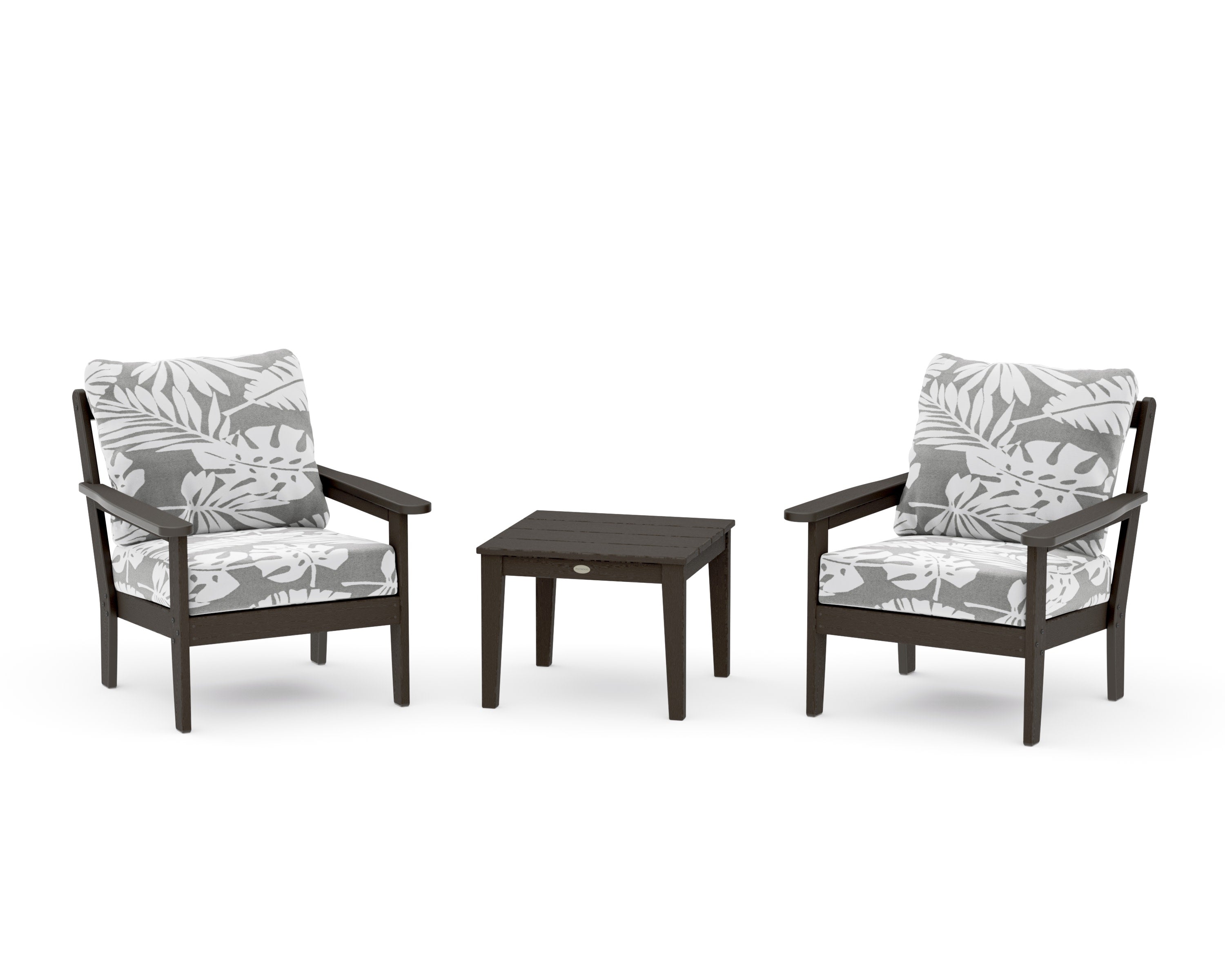 Cottage 3-Piece Deep Seating Set in Vintage Coffee / Leaf Grey Mist