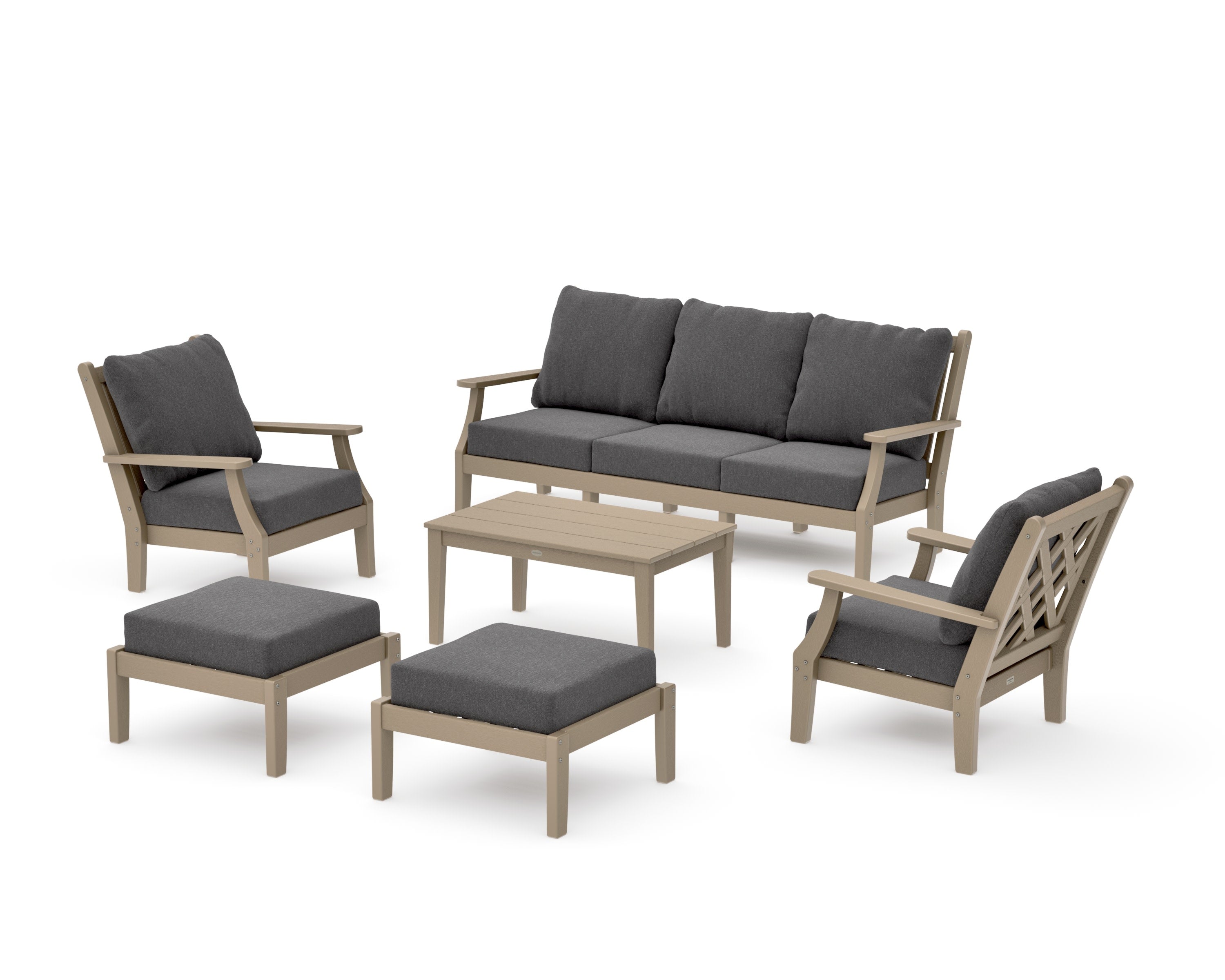 Wovendale 6-Piece Lounge Sofa Set in Vintage Sahara / Ash Charcoal