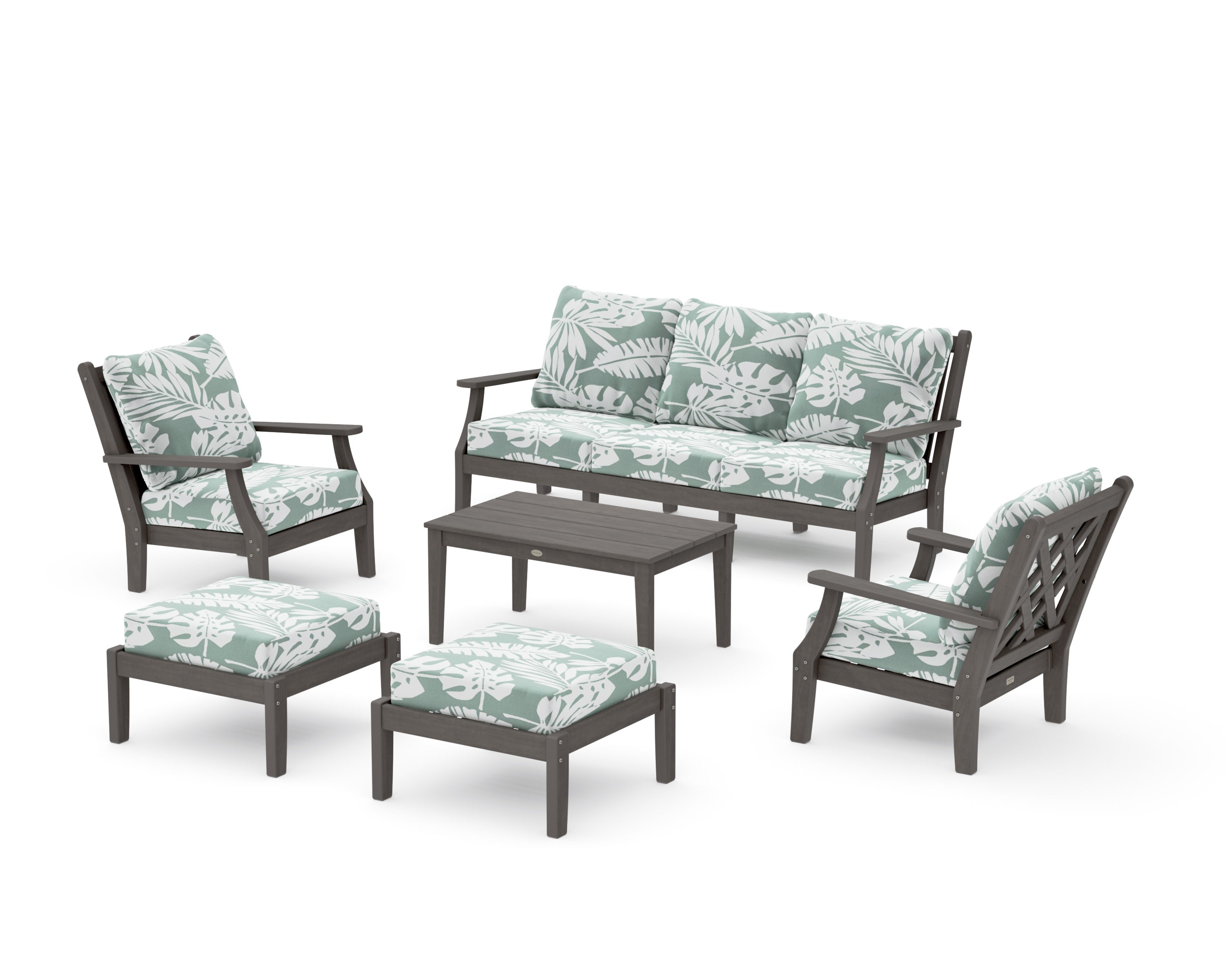 Wovendale 6-Piece Lounge Sofa Set in Driftwood / Leaf Glacier Spa