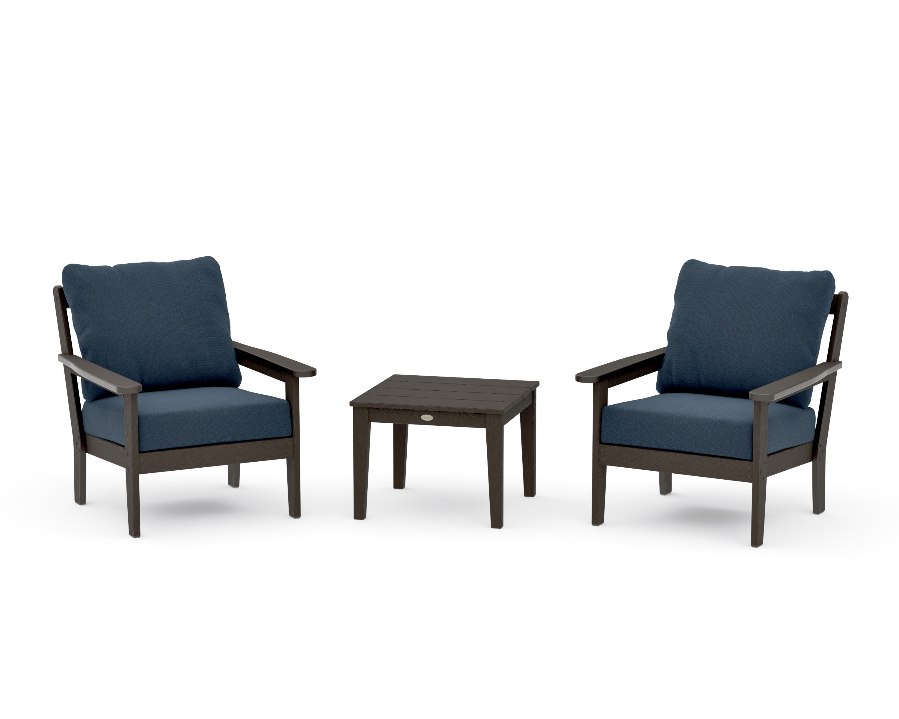 Cottage 3-Piece Deep Seating Set in Vintage Coffee / Marine Indigo