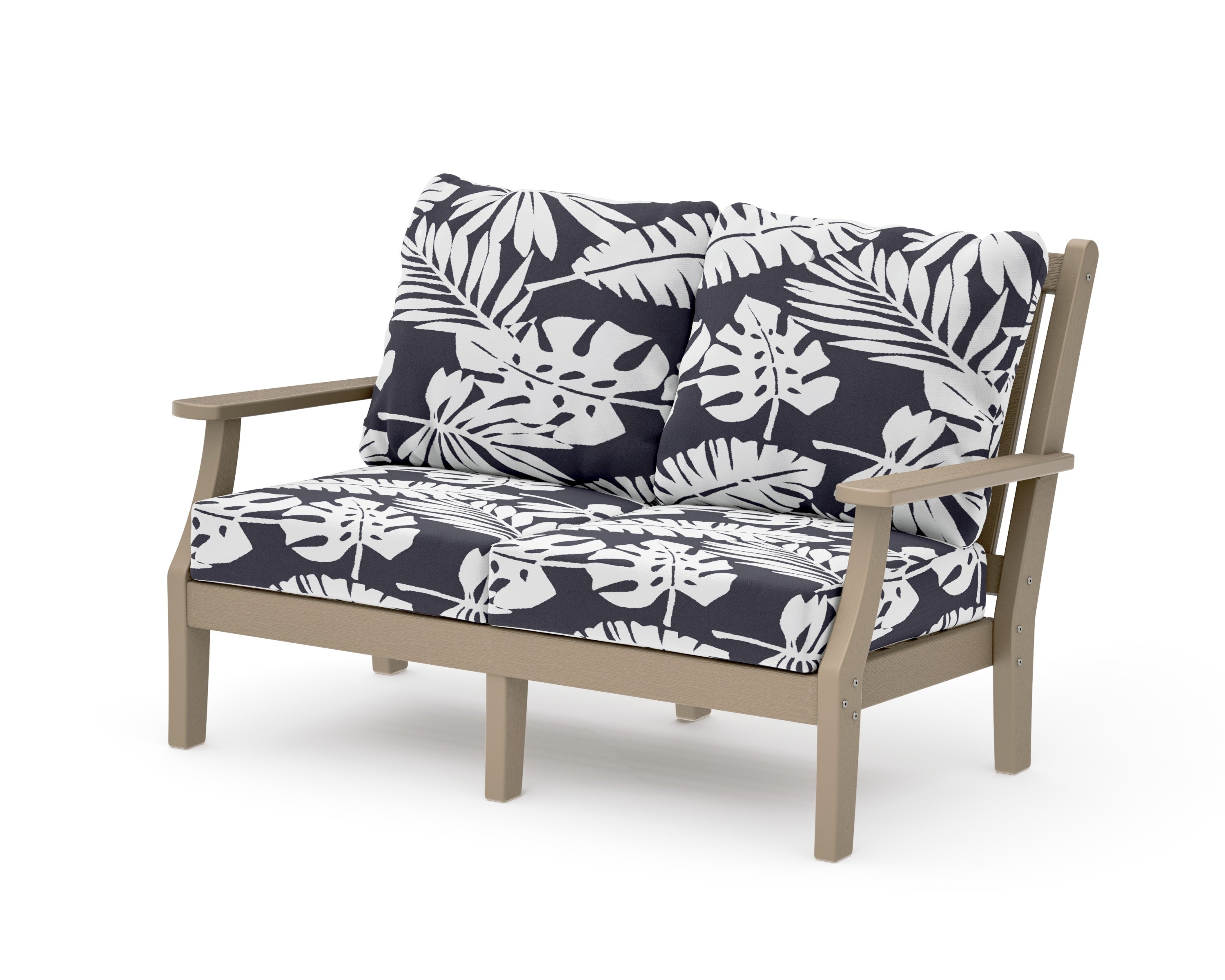 Wovendale Deep Seating Loveseat in Vintage Sahara / Leaf Navy