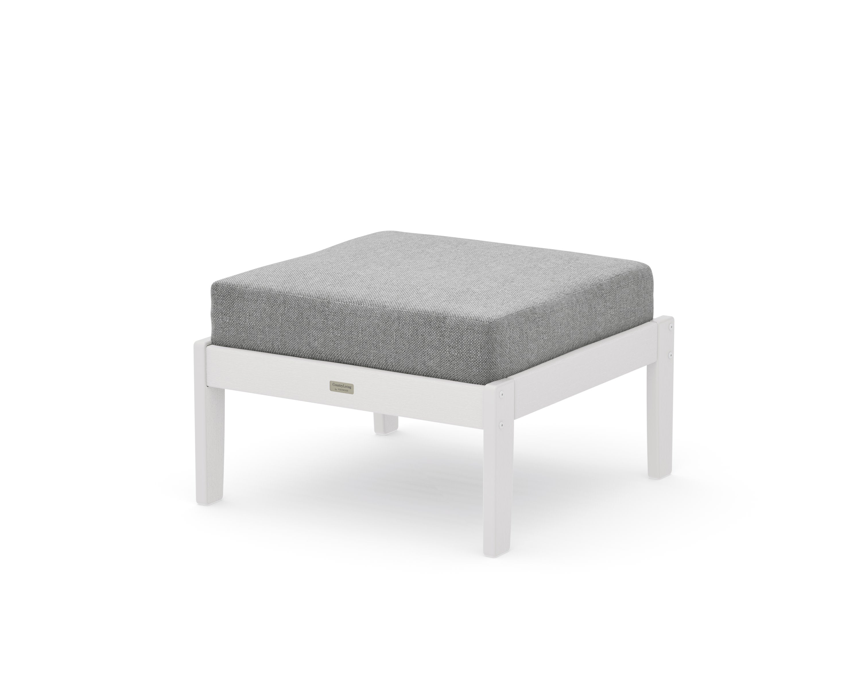 Cottage Deep Seating Ottoman in Vintage White / Grey Mist