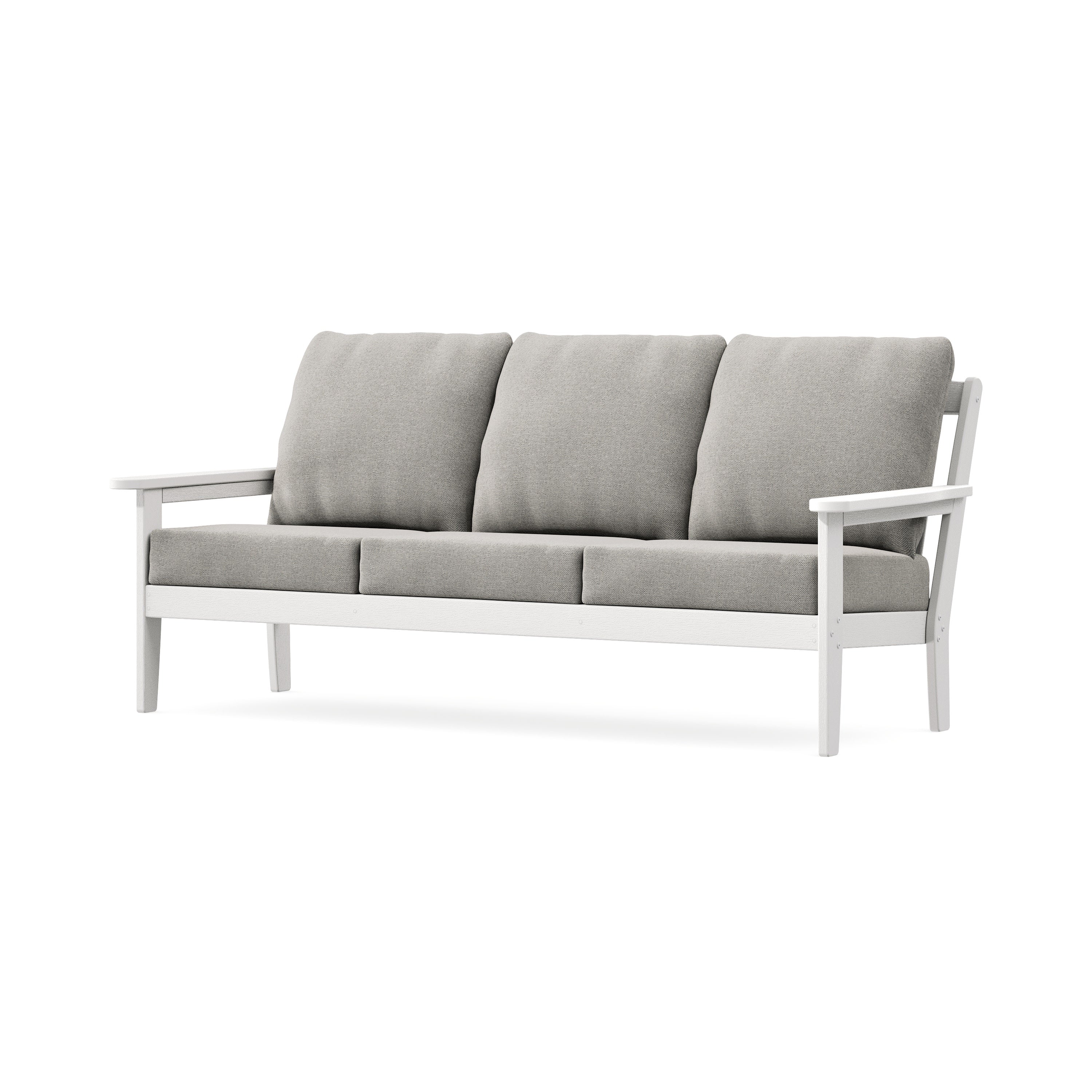 Cottage Deep Seating Sofa in Vintage White / Weathered Tweed
