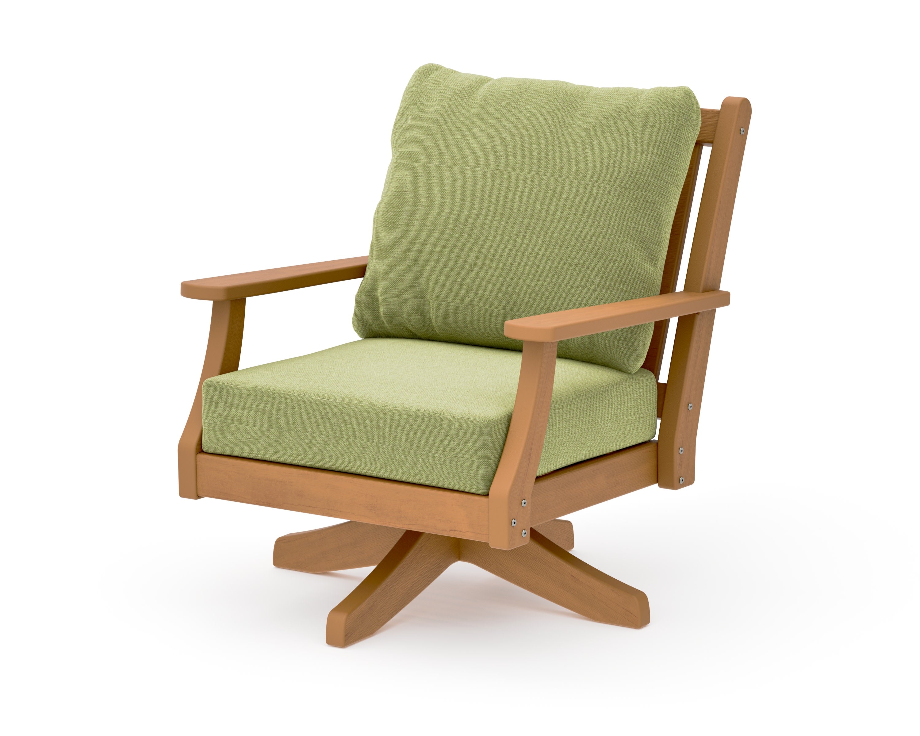 Wovendale Deep Seating Swivel Chair in Natural / Chartreuse Boucle