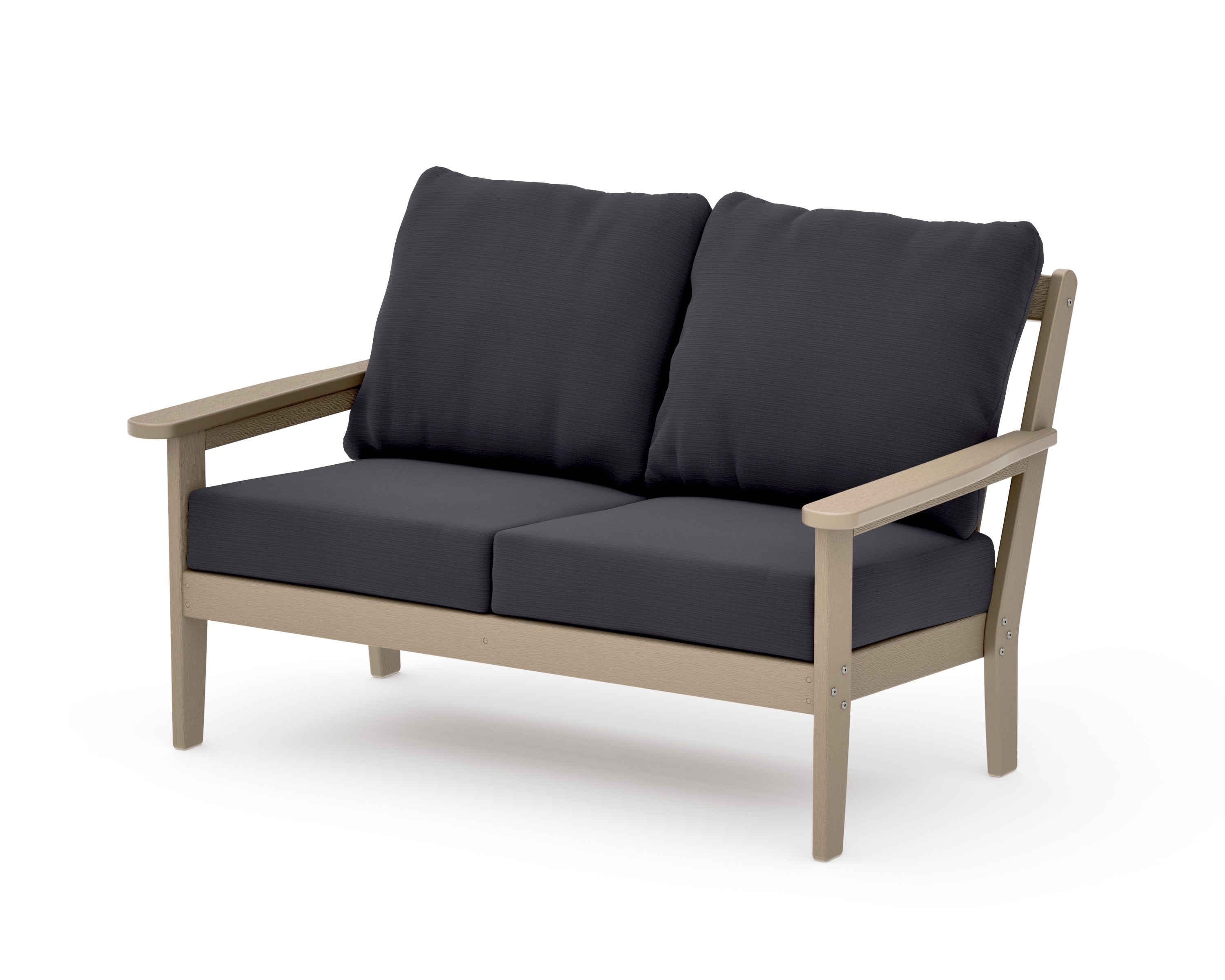 Cottage Deep Seating Loveseat in Vintage Sahara / Midnight Linen