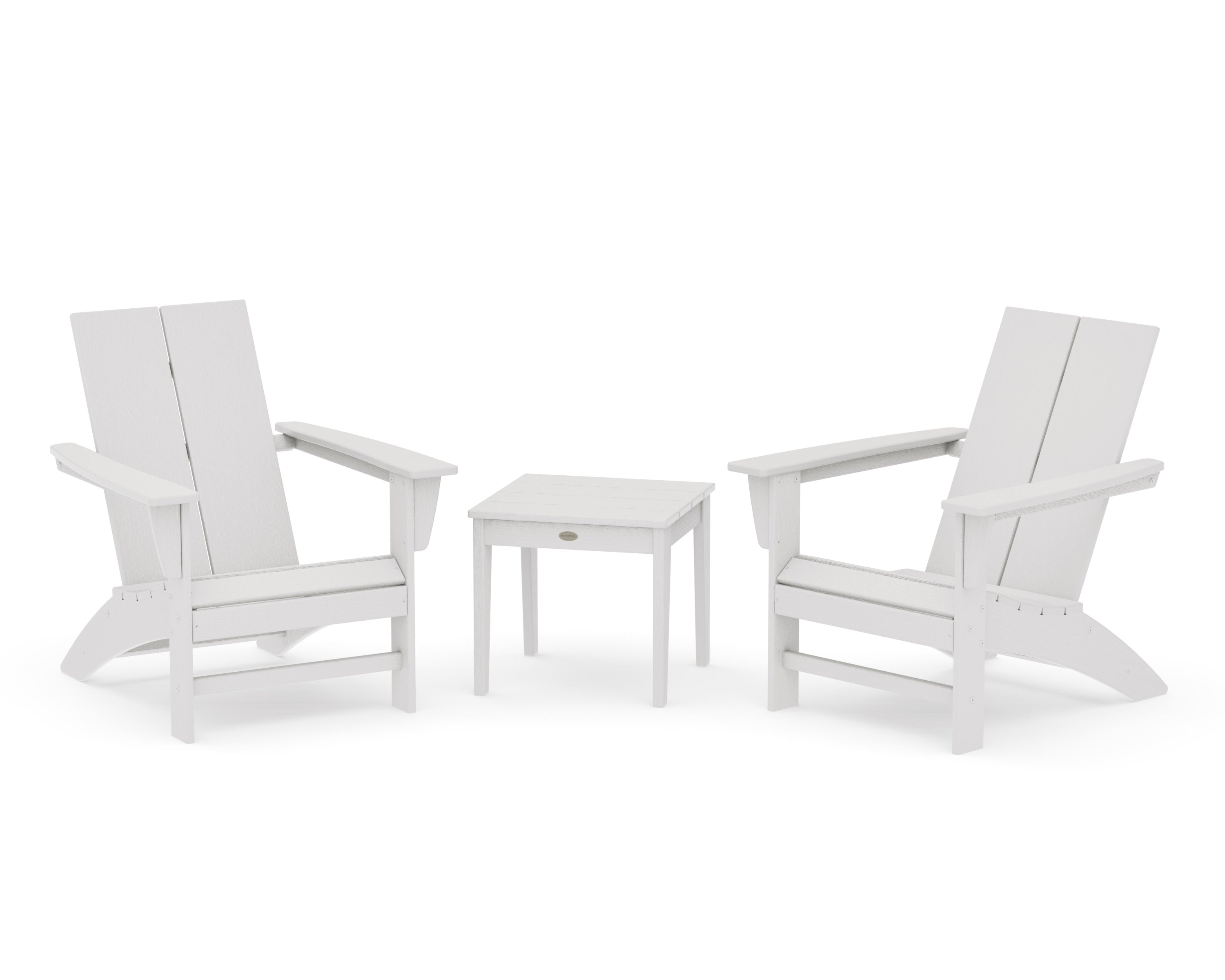Cottage Modern Adirondack Chair 3-Piece Set in Vintage White