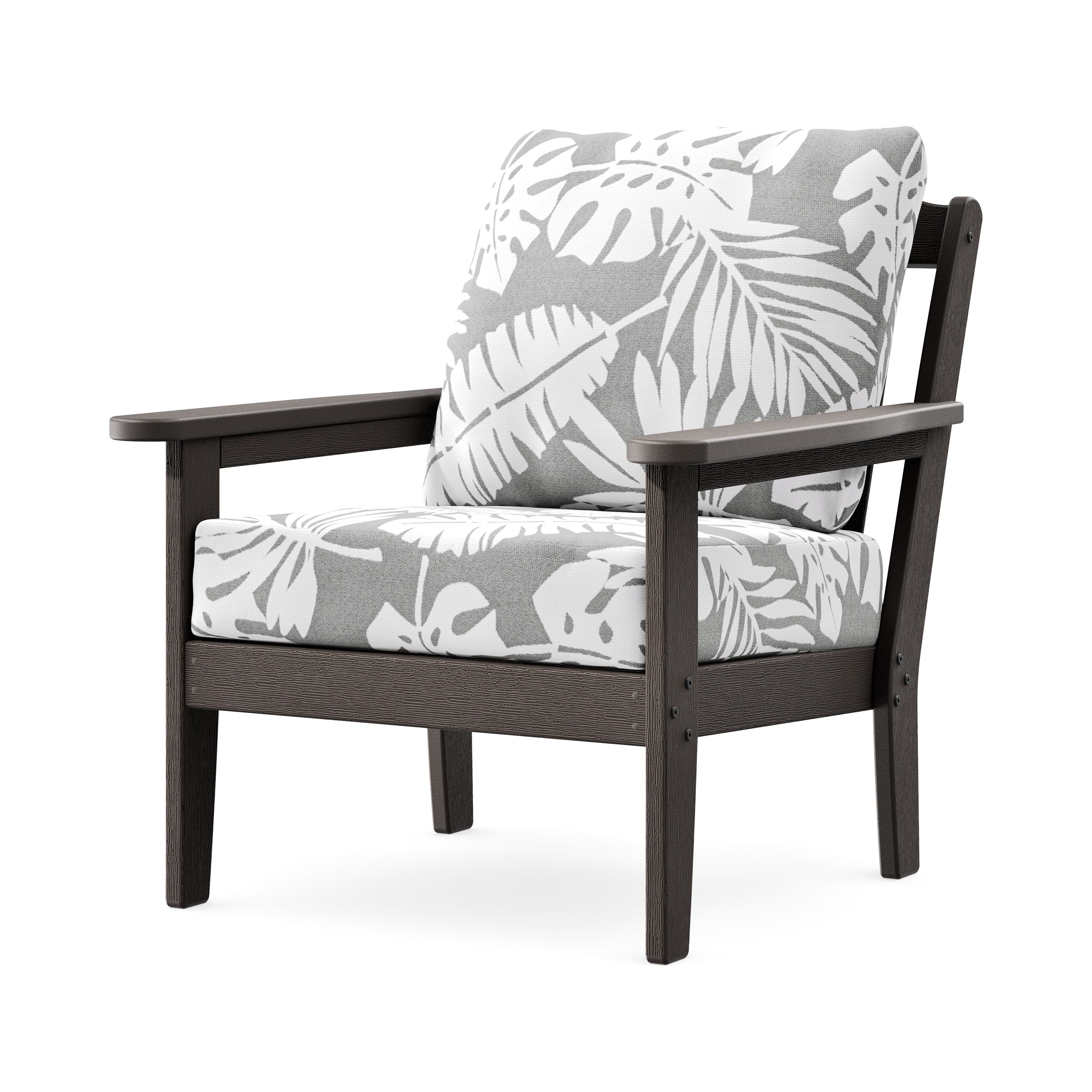 Cottage Deep Seating Chair in Vintage Coffee / Leaf Grey Mist