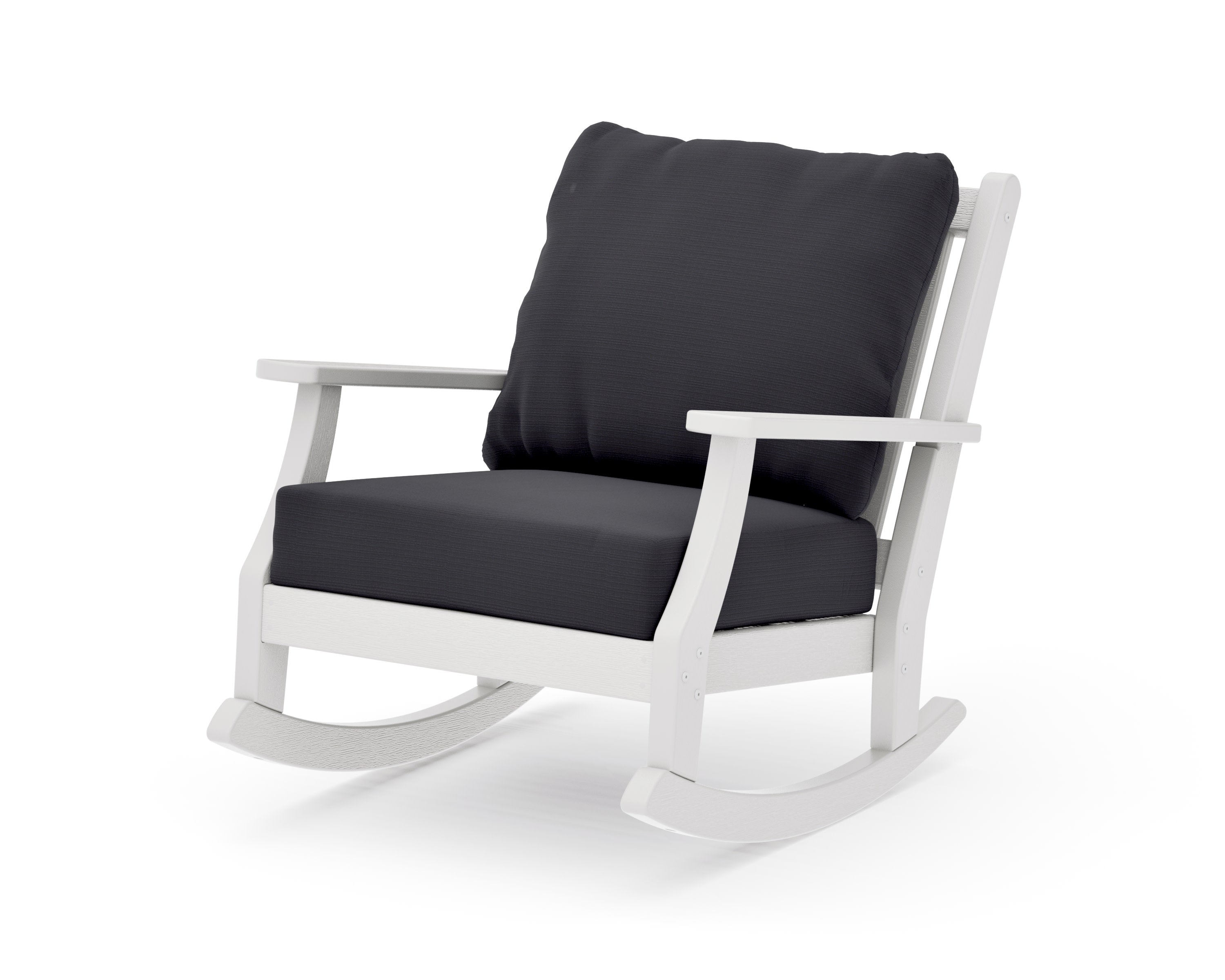 Wovendale Deep Seating Rocking Chair in Vintage White / Midnight Linen