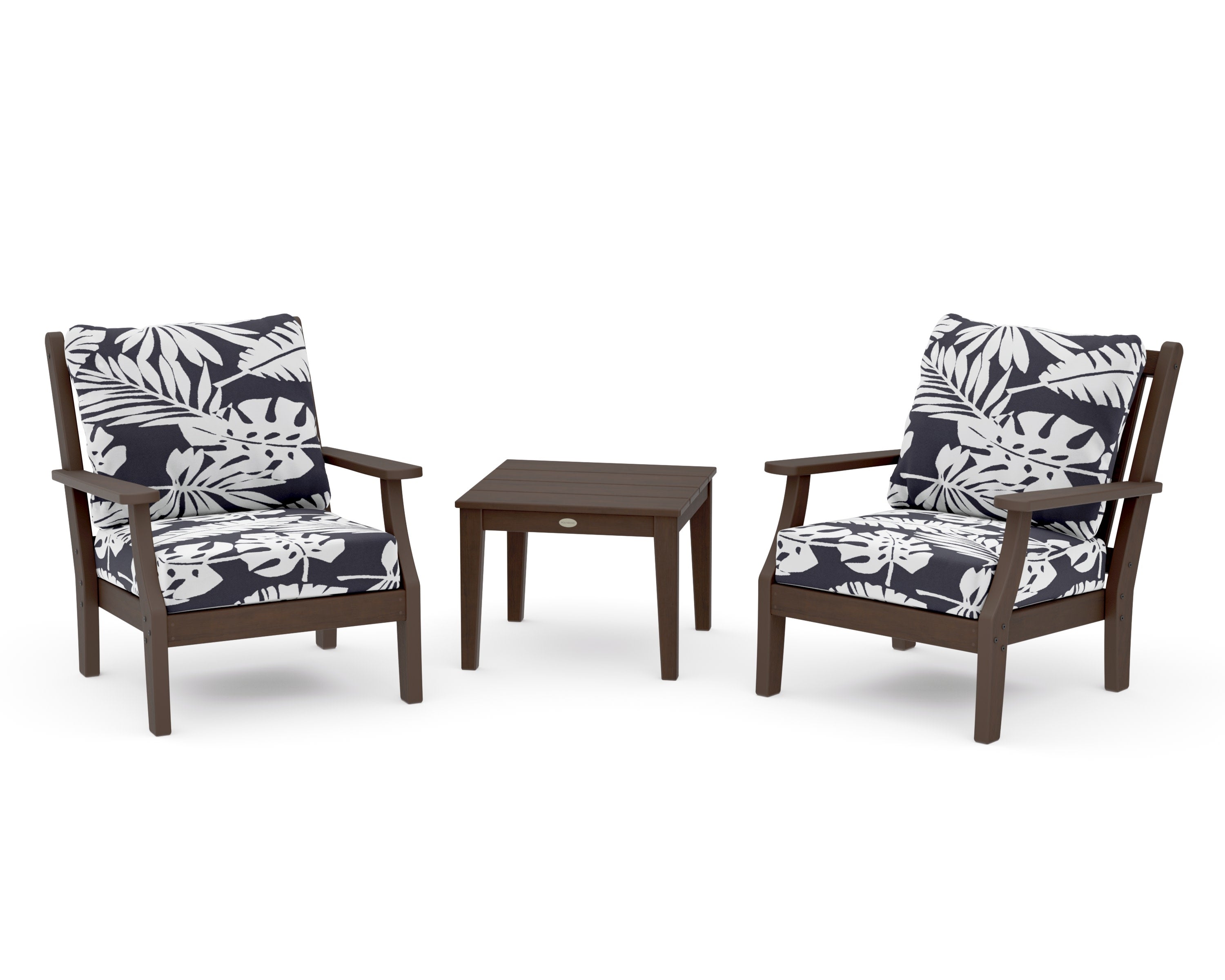 Wovendale 3-Piece Deep Seating Set in Kona / Leaf Navy