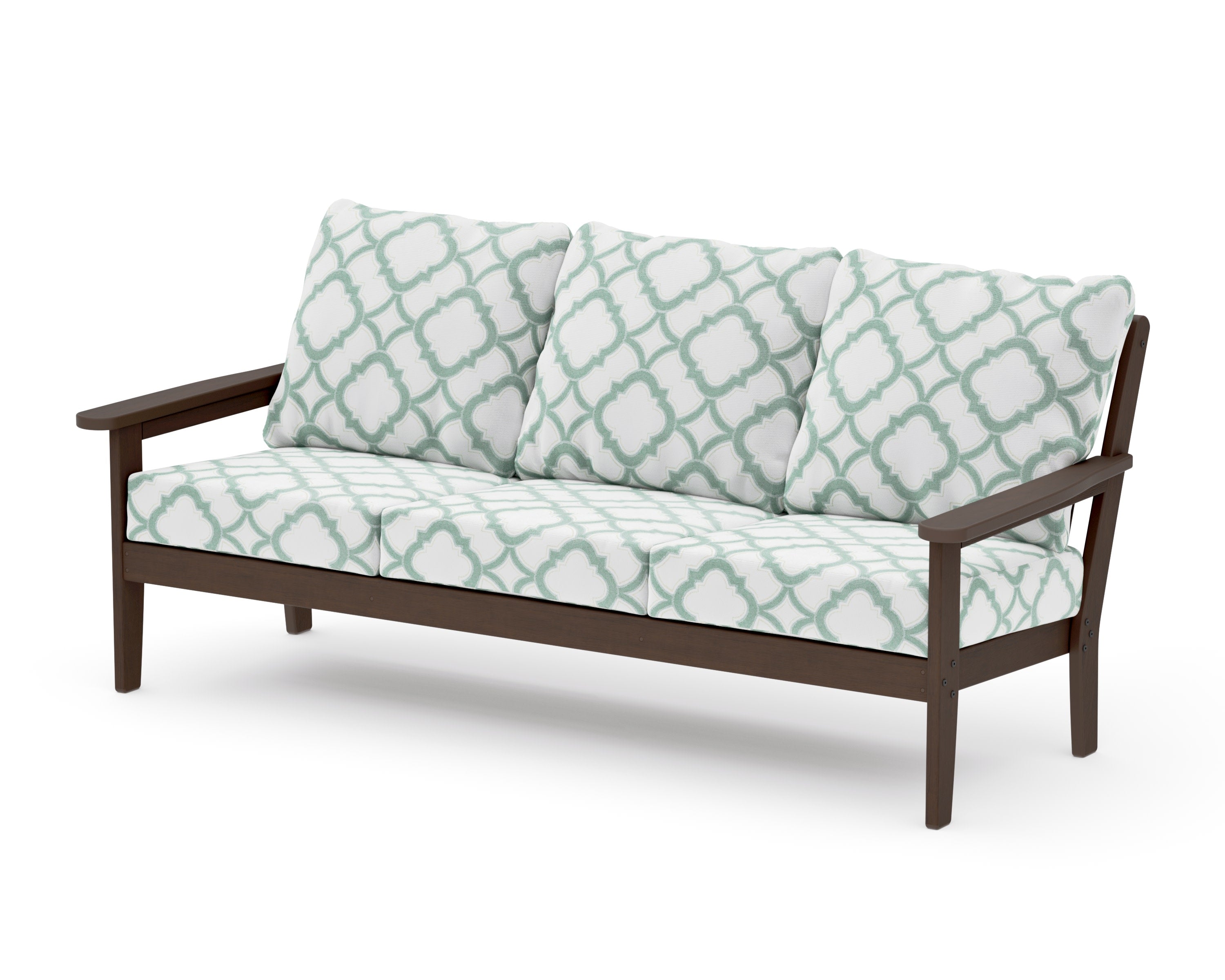 Cottage Deep Seating Sofa in Kona / Trellis Glacier Spa