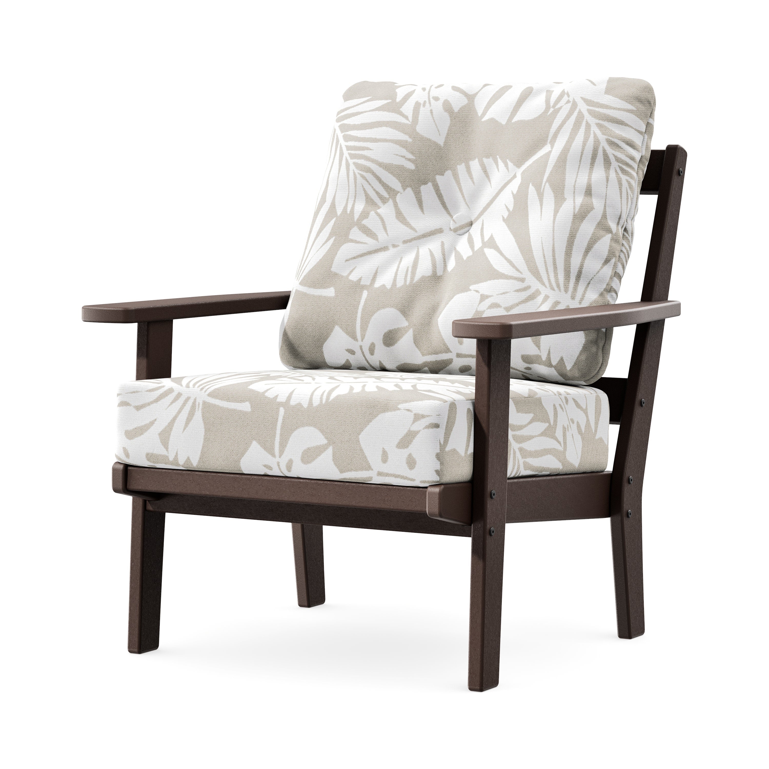 Prairie Deep Seating Chair in Mahogany / Leaf Dune Burlap