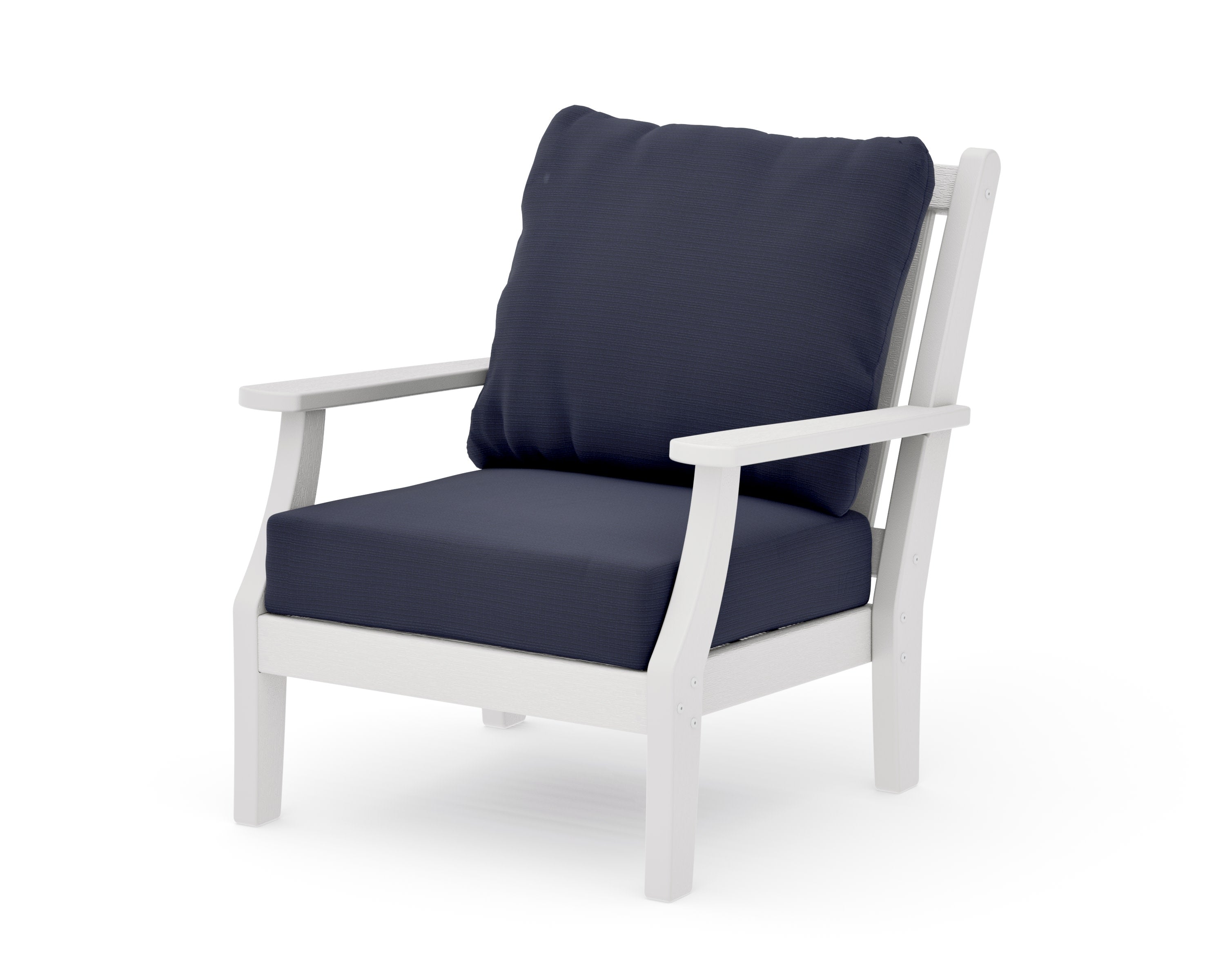Wovendale Deep Seating Chair in Vintage White / Navy Linen