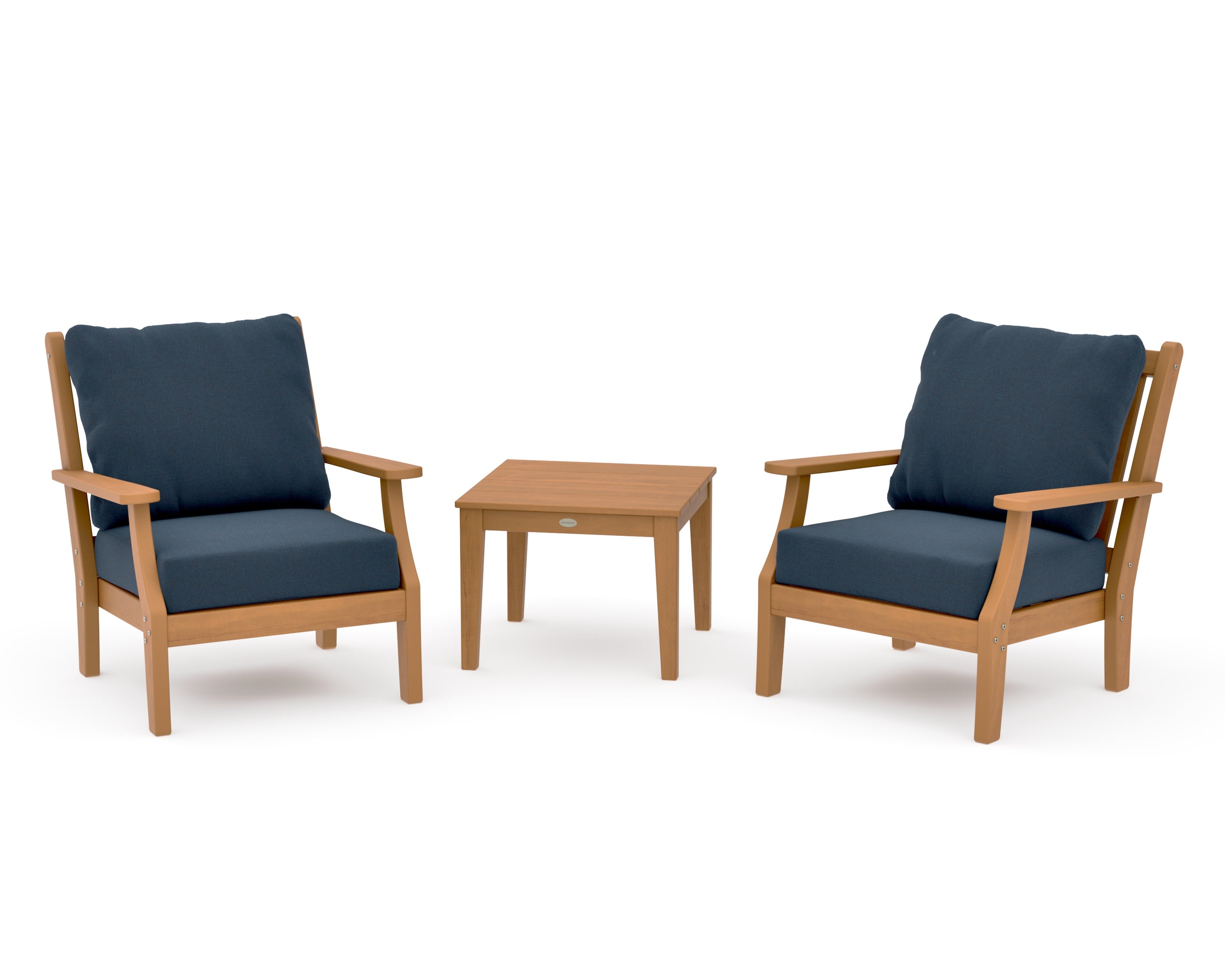 Wovendale 3-Piece Deep Seating Set in Natural / Marine Indigo