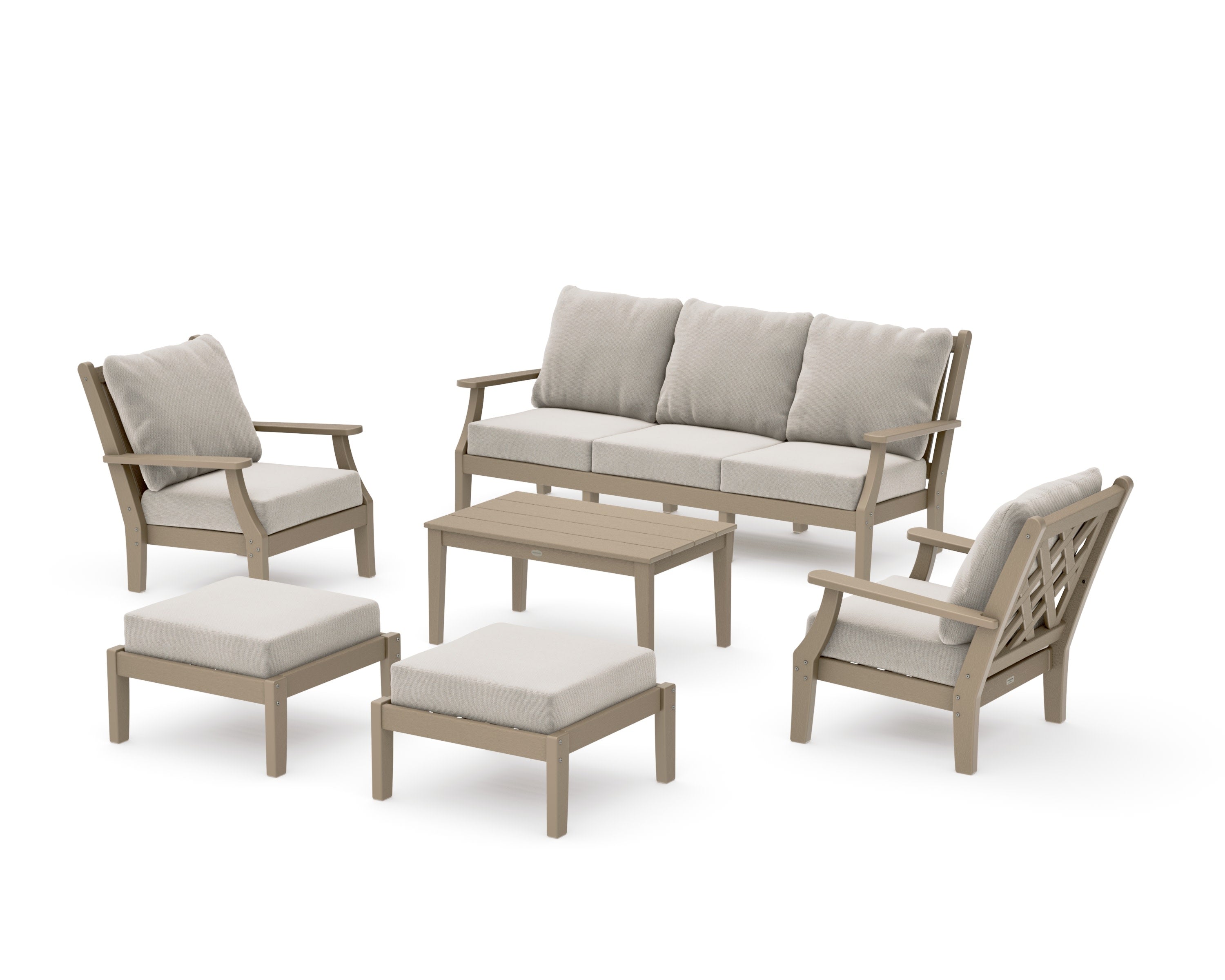 Wovendale 6-Piece Lounge Sofa Set in Vintage Sahara / Dune Burlap