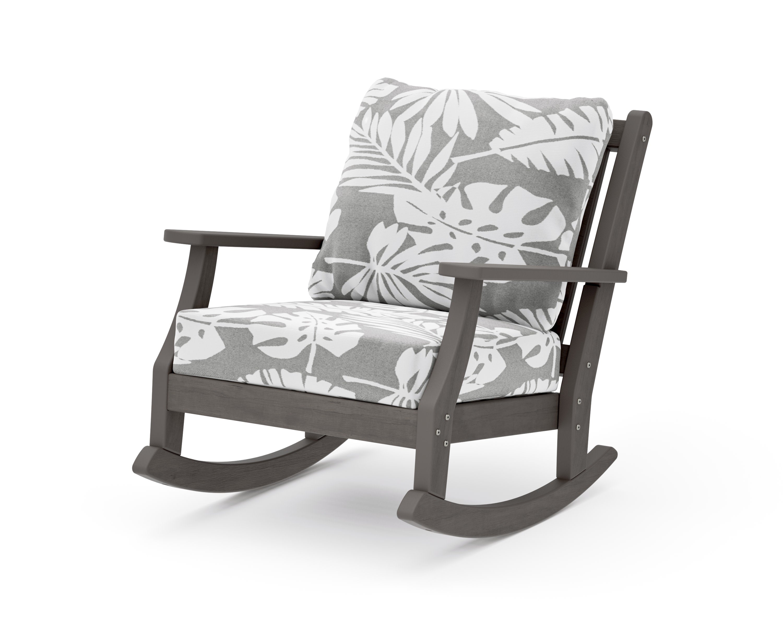 Wovendale Deep Seating Rocking Chair in Driftwood / Leaf Grey Mist