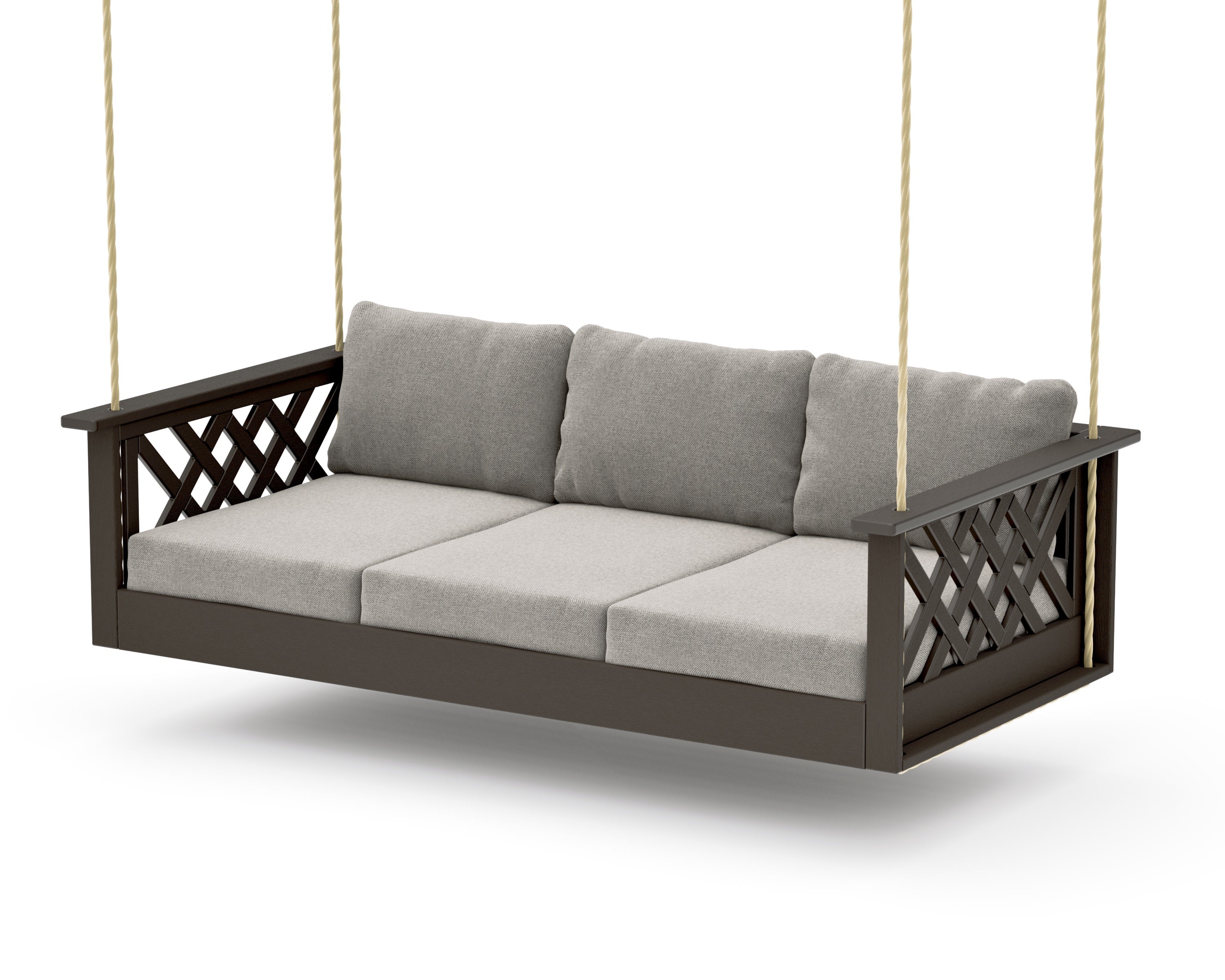 Wovendale Daybed Swing in Vintage Coffee / Weathered Tweed