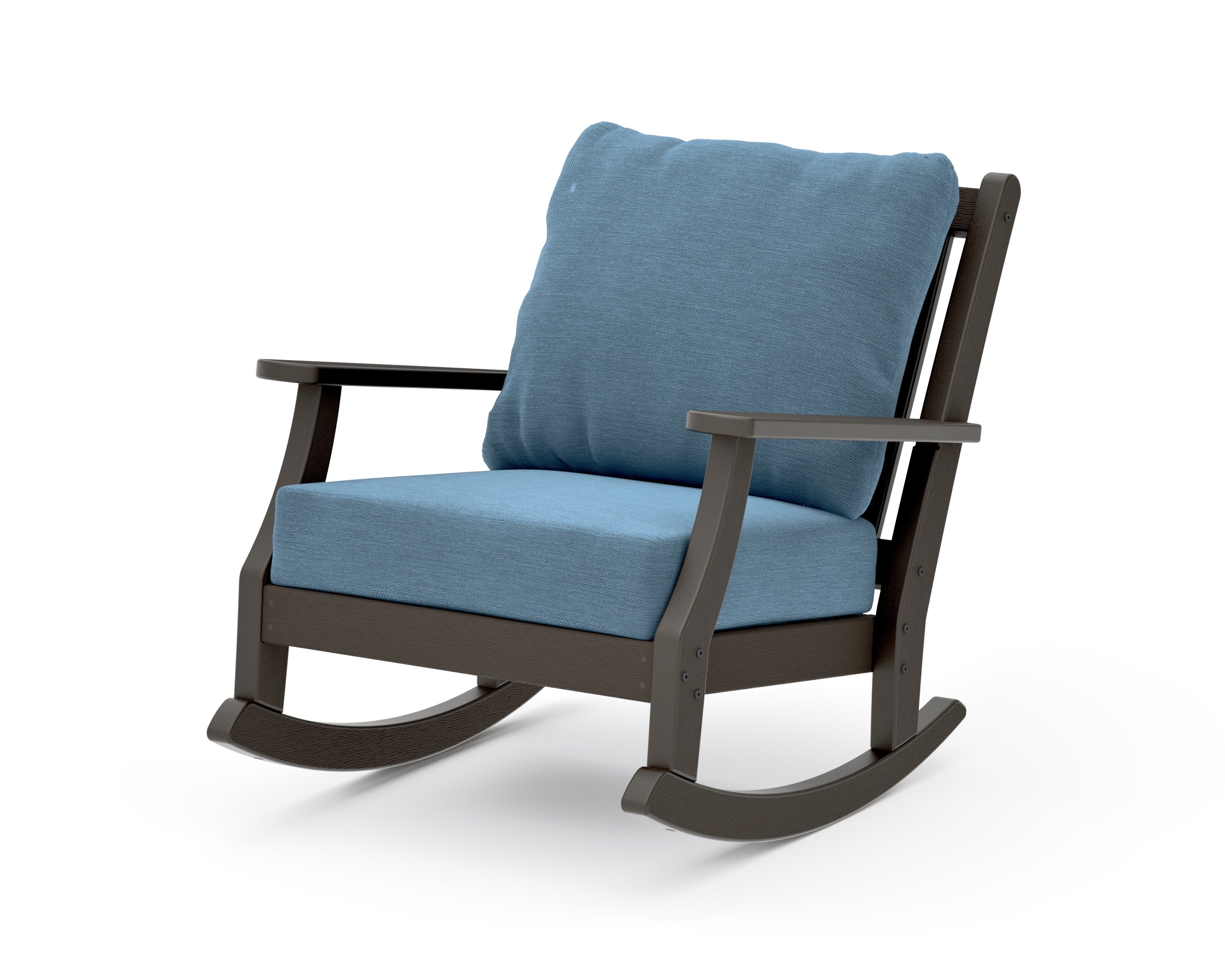 Wovendale Deep Seating Rocking Chair in Vintage Coffee / Sky Blue