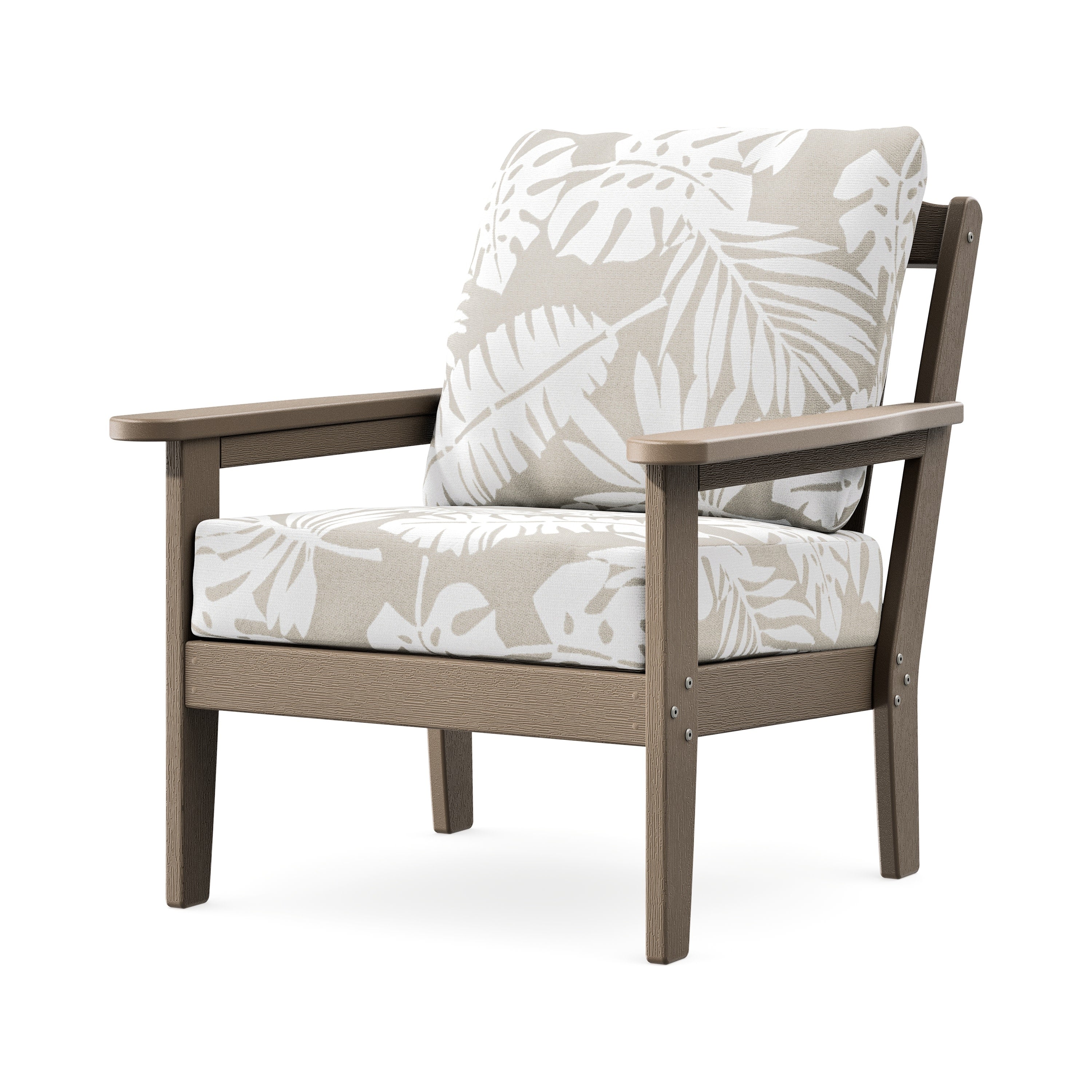 Cottage Deep Seating Chair in Vintage Sahara / Leaf Dune Burlap