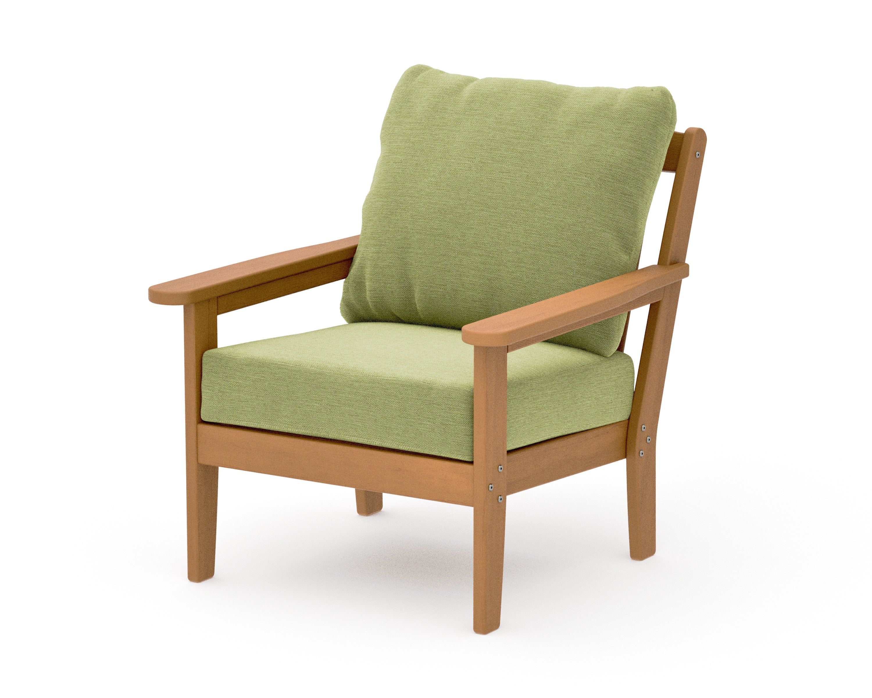 Cottage Deep Seating Chair in Natural / Chartreuse Boucle