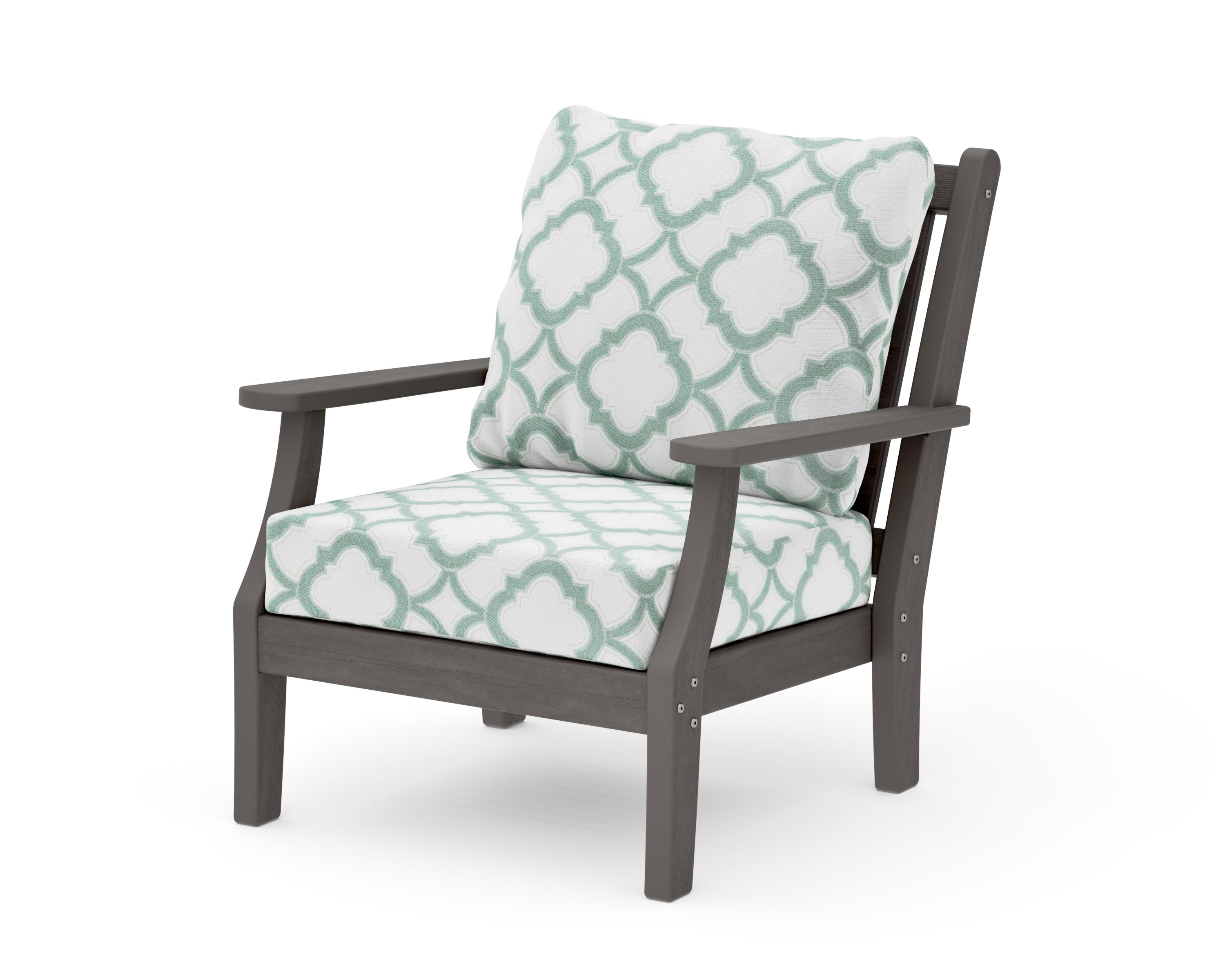 Wovendale Deep Seating Chair in Driftwood / Trellis Glacier Spa