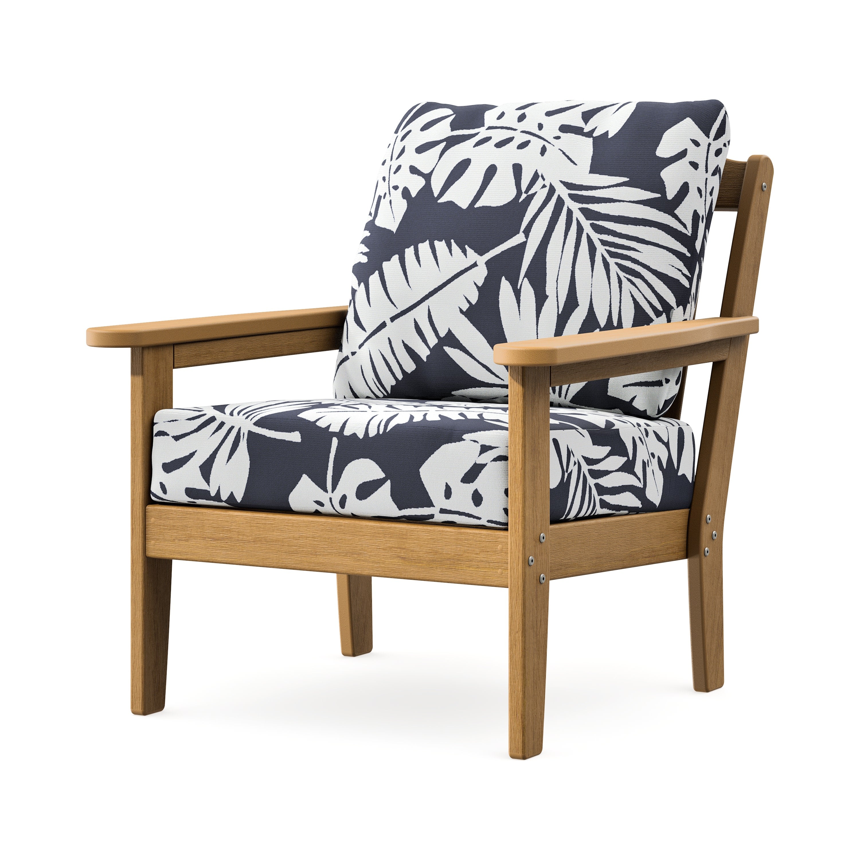 Cottage Deep Seating Chair in Natural / Leaf Navy