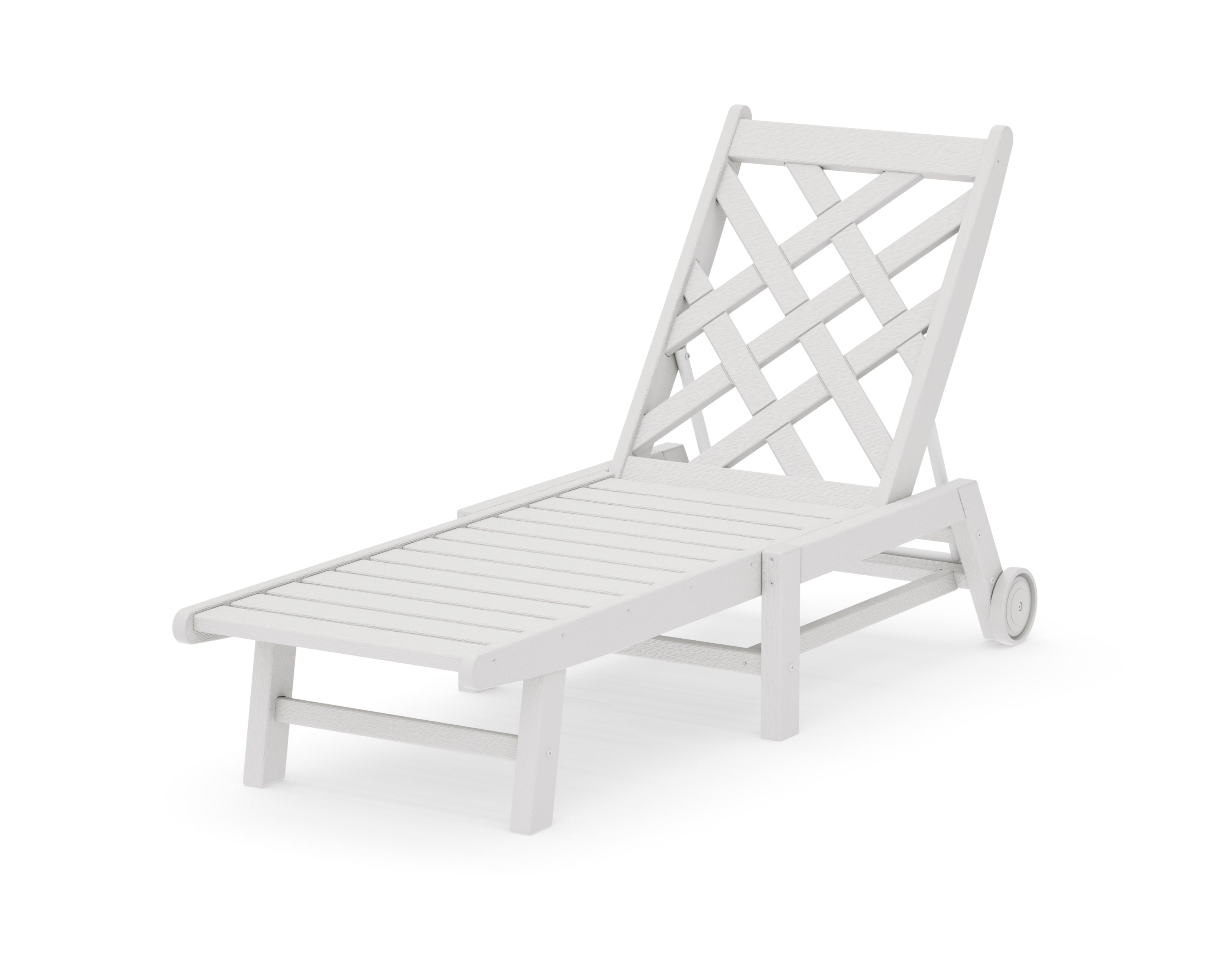 Wovendale Chaise with Wheels in Vintage White