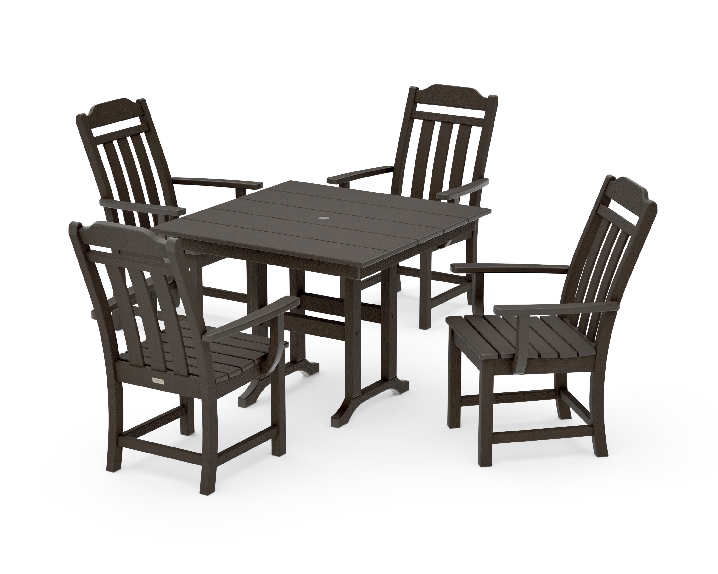 Cottage 5-Piece Farmhouse Dining Set in Vintage Coffee