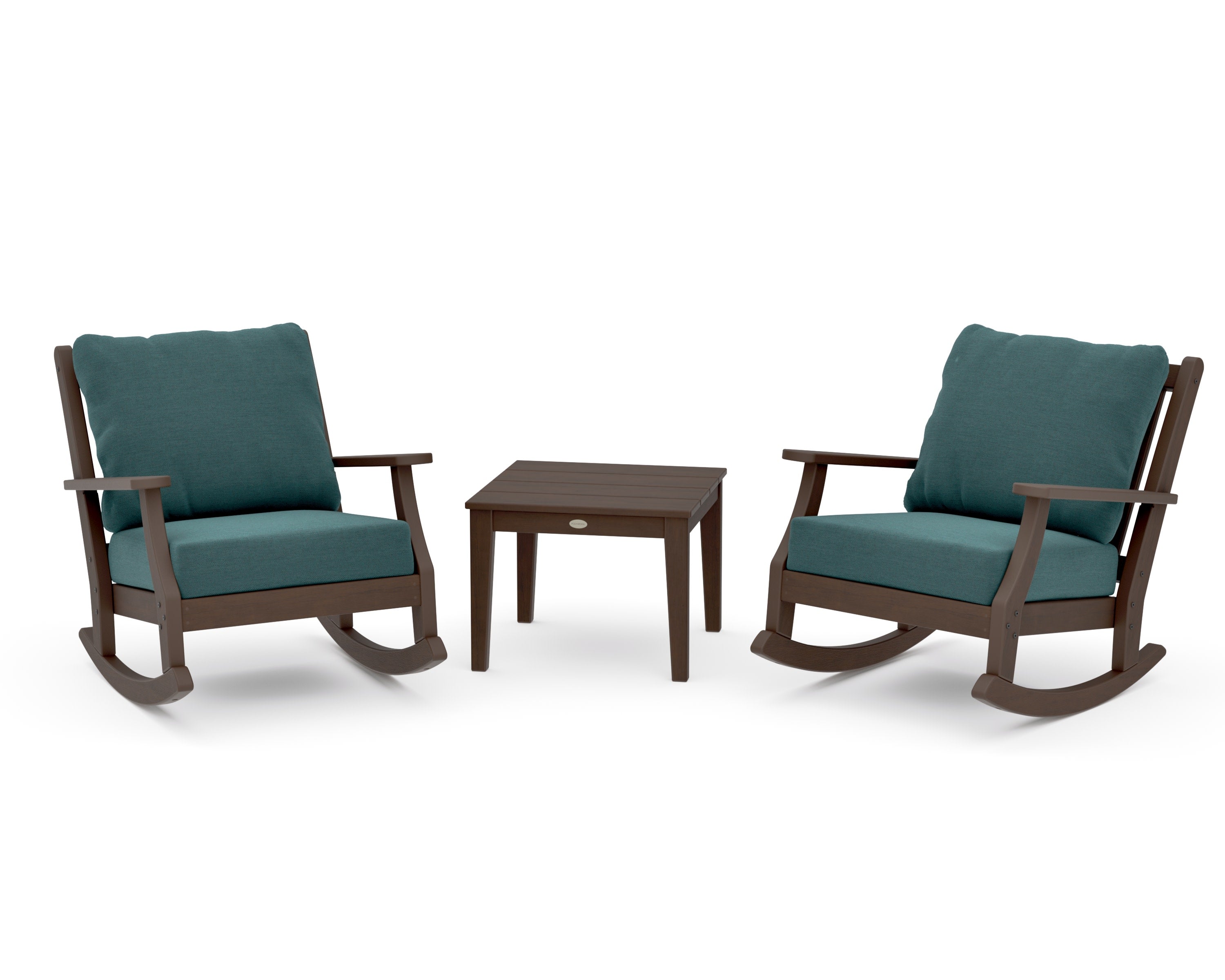 Wovendale 3-Piece Deep Seating Rocker Set in Kona / Ocean Teal