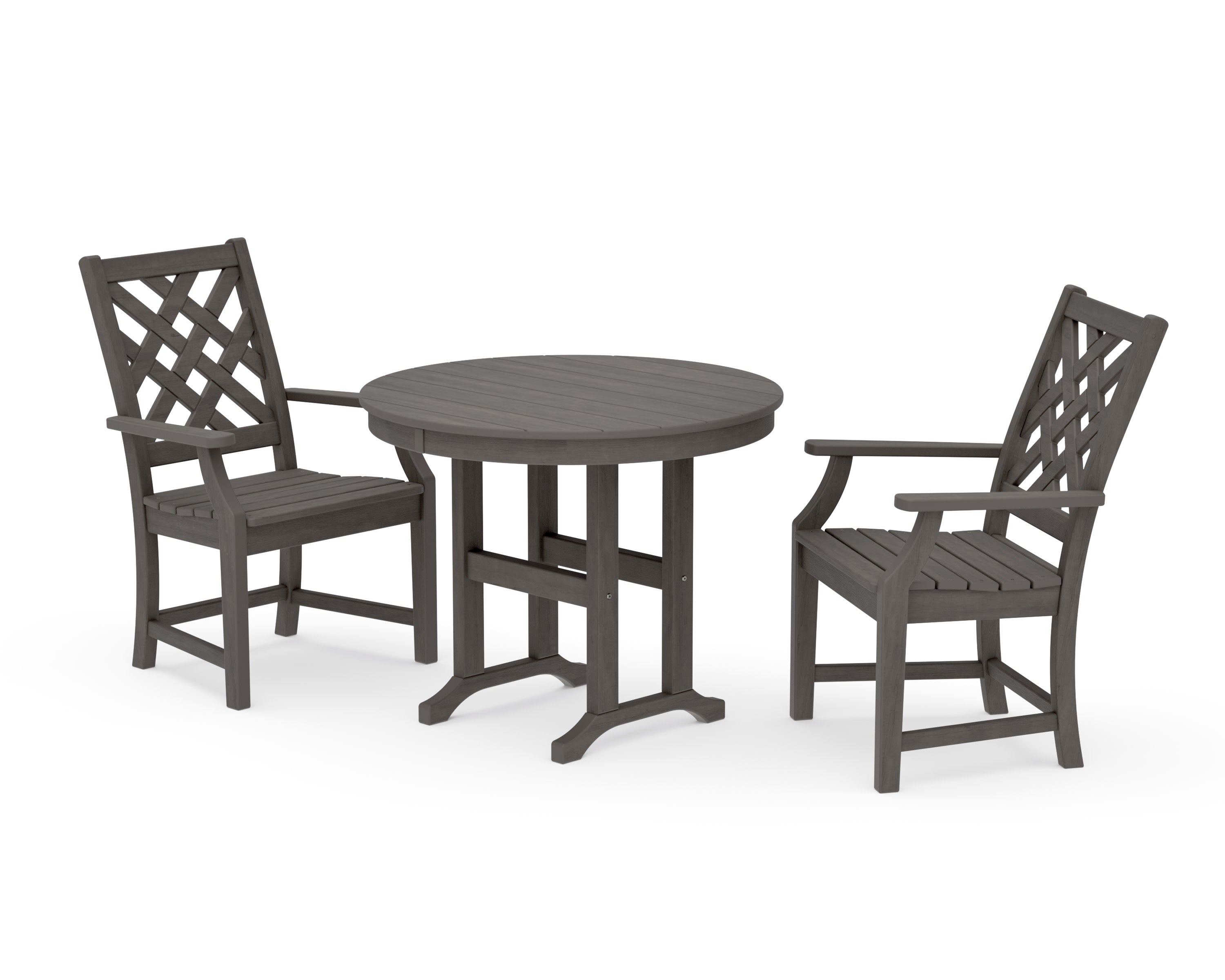 Wovendale 3-Piece Farmhouse Dining Set in Driftwood