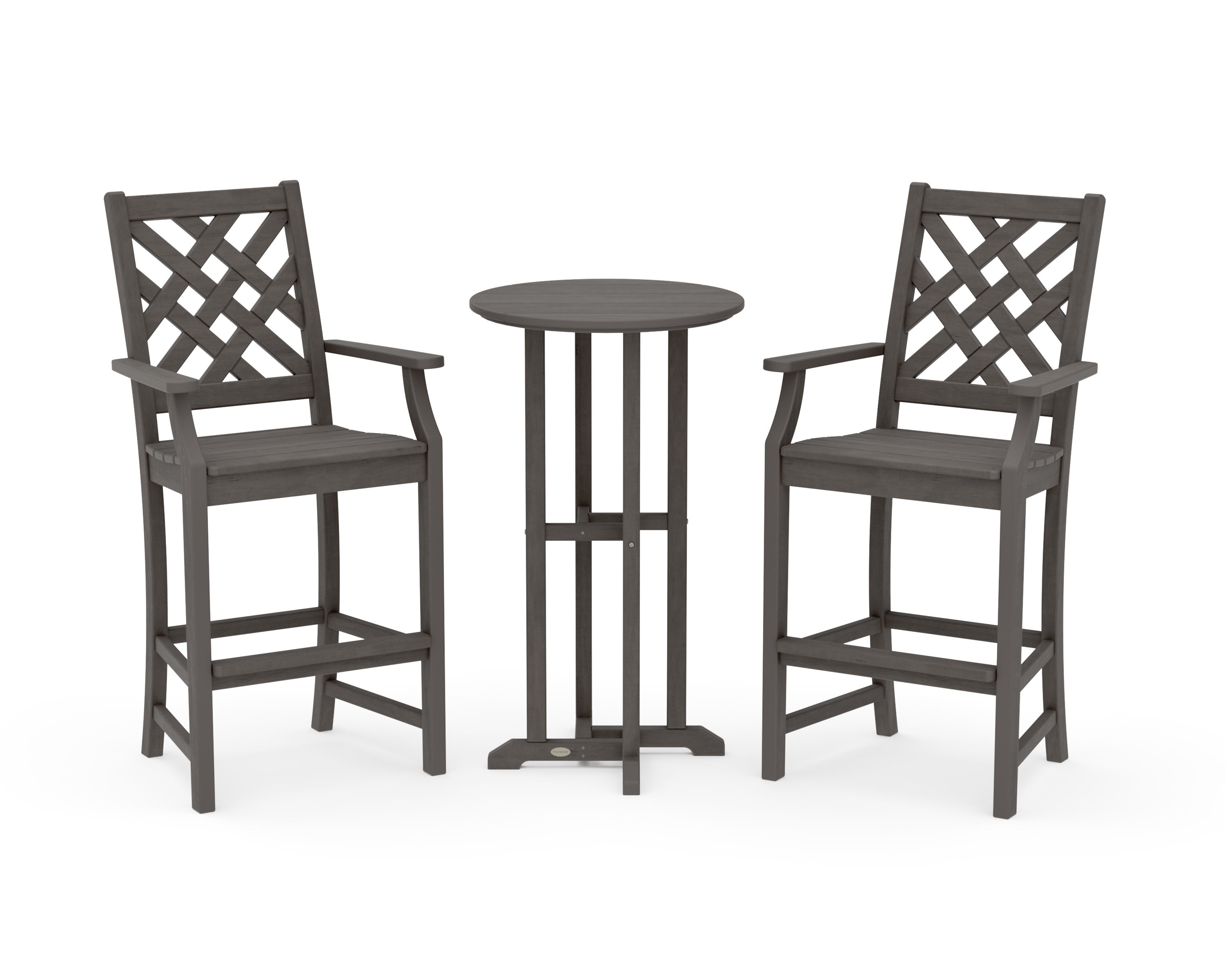 Wovendale 3-Piece Farmhouse Bar Set in Driftwood