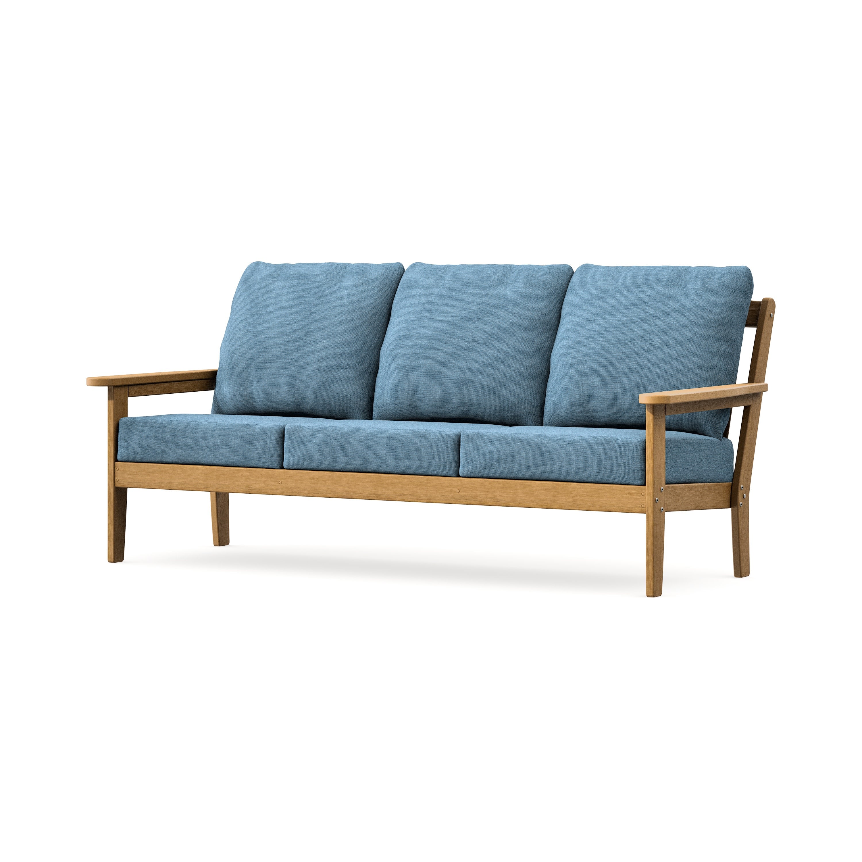 Cottage Deep Seating Sofa in Natural / Sky Blue