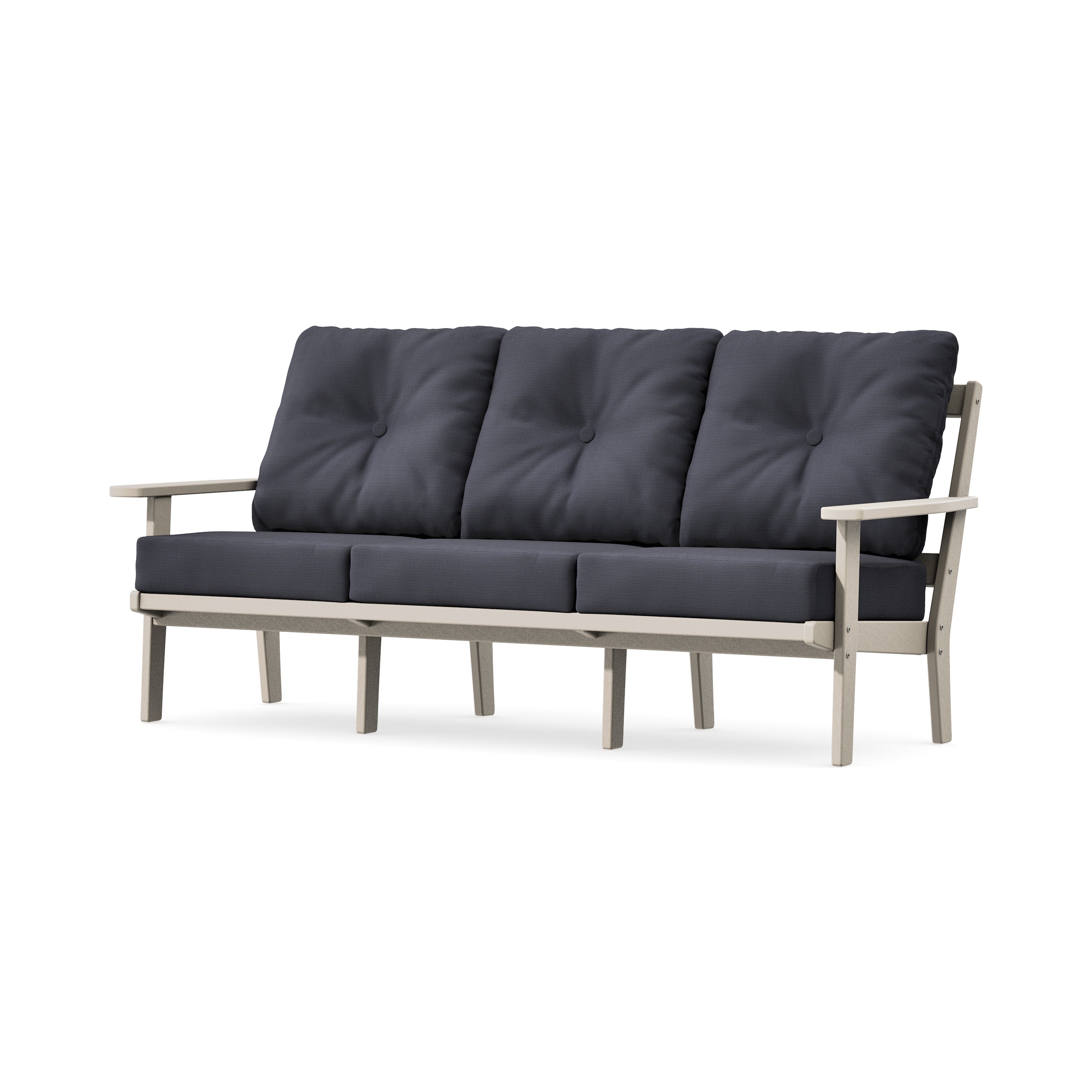 PrairieDeep Seating Sofa in Sand / Midnight Linen