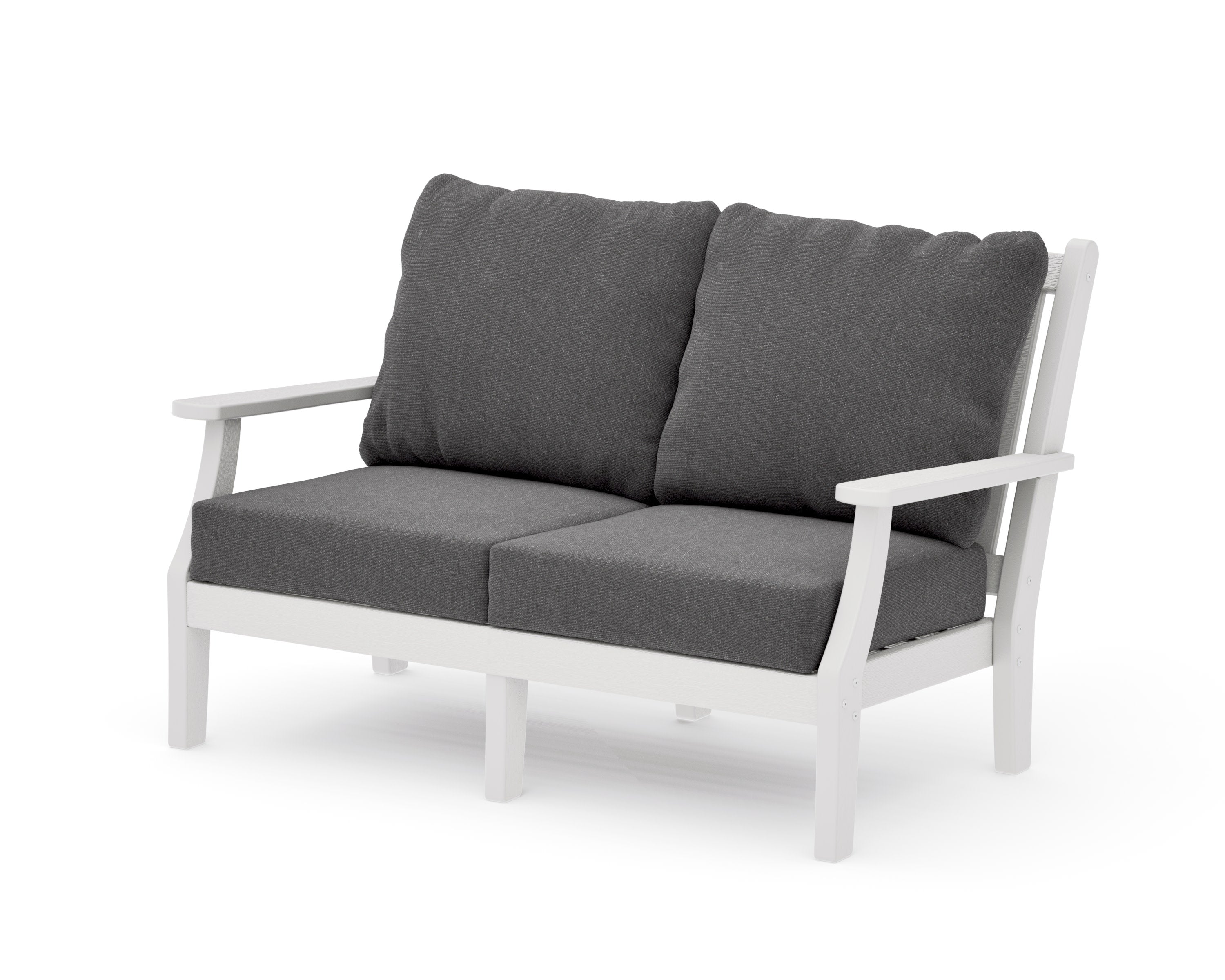 Wovendale Deep Seating Loveseat in Vintage White / Ash Charcoal