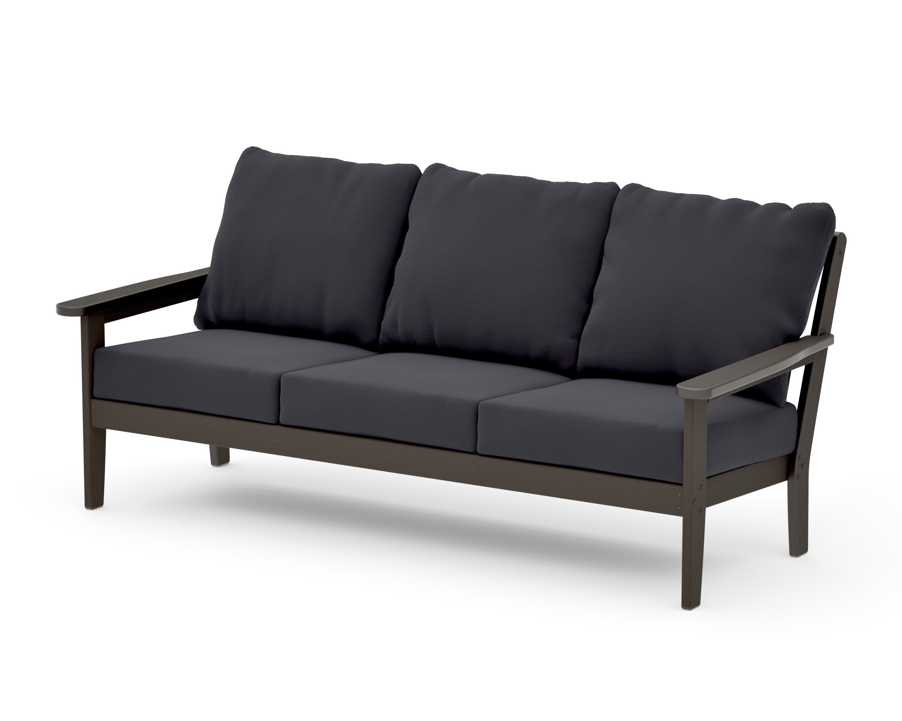 Cottage Deep Seating Sofa in Vintage Coffee / Midnight Linen