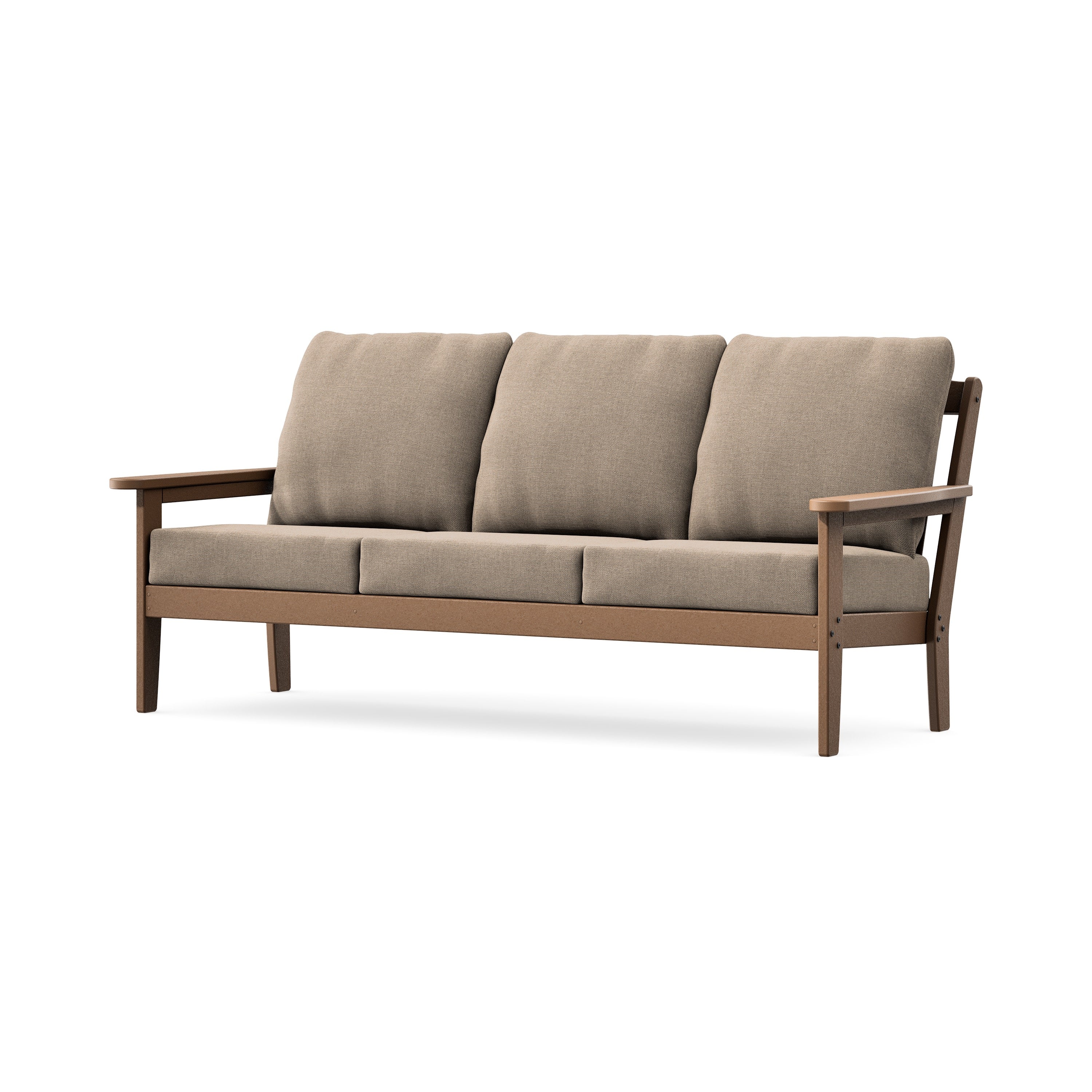 Cottage Deep Seating Sofa in Teak / Spiced Burlap